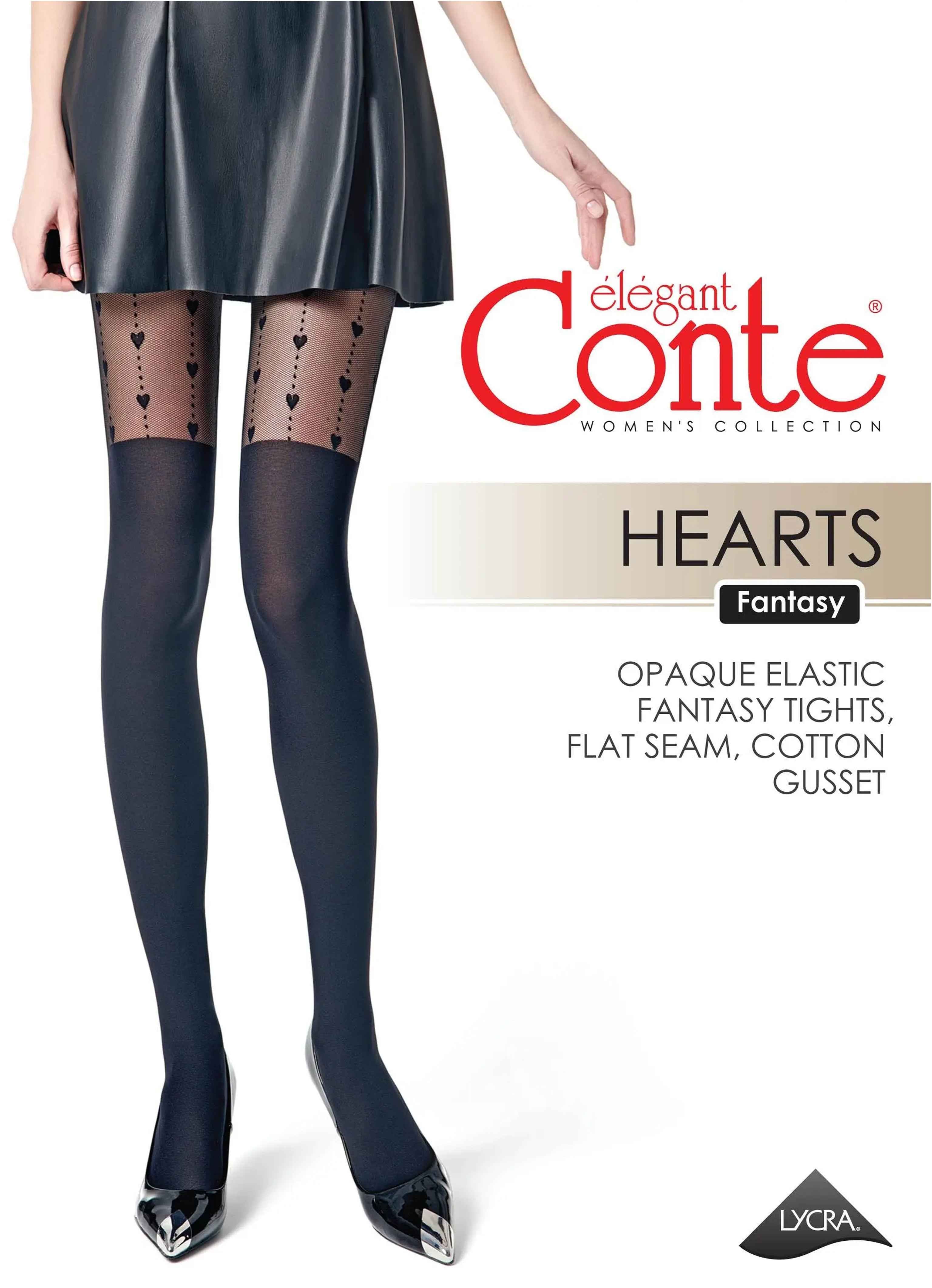 Fantasy Tights Conte Hearts - Imitation of Knee Highs