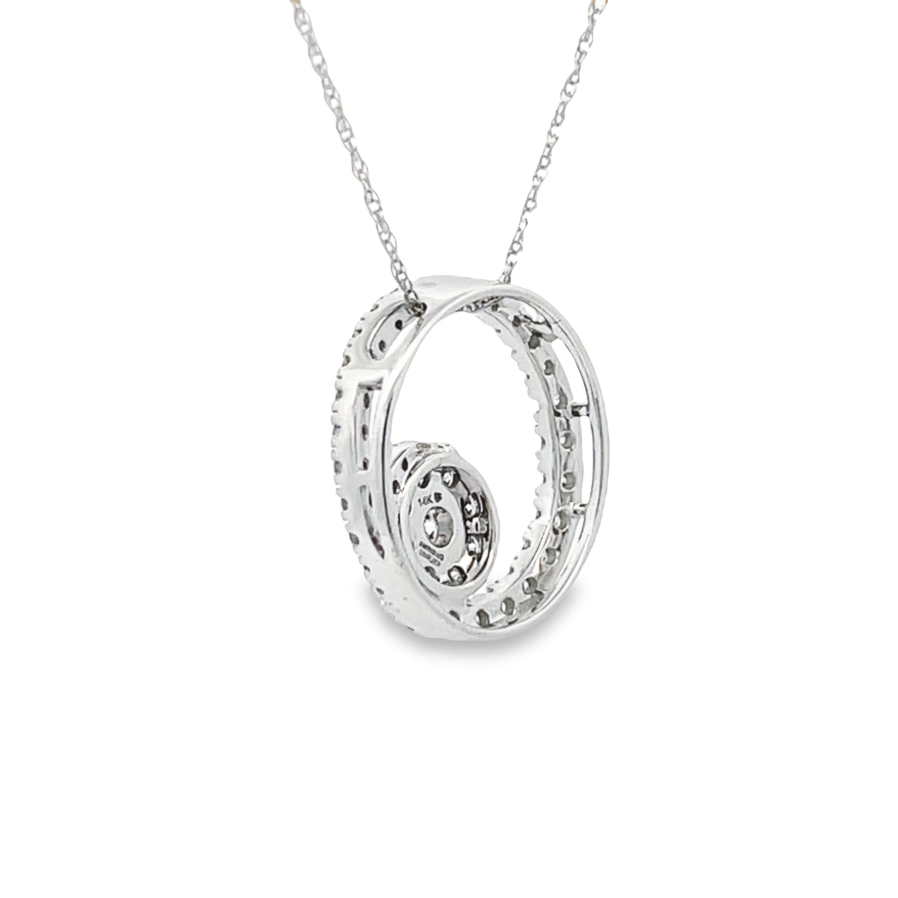 .50ct Diamond Circle of Love Pendant 14KT White Gold by Bids.com