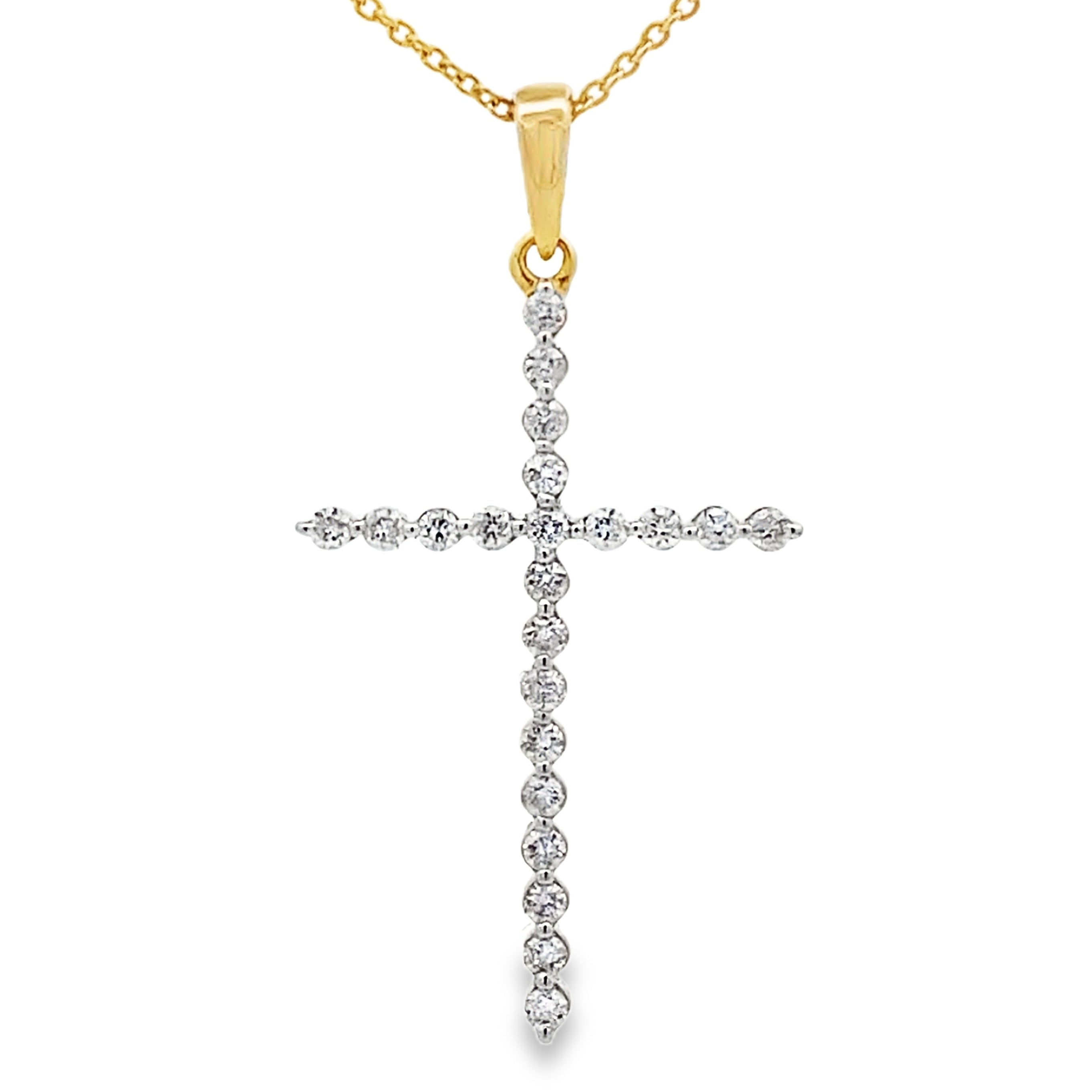.21ct Diamond Cross Religious Pendant 14KT Yellow Gold by Bids.com