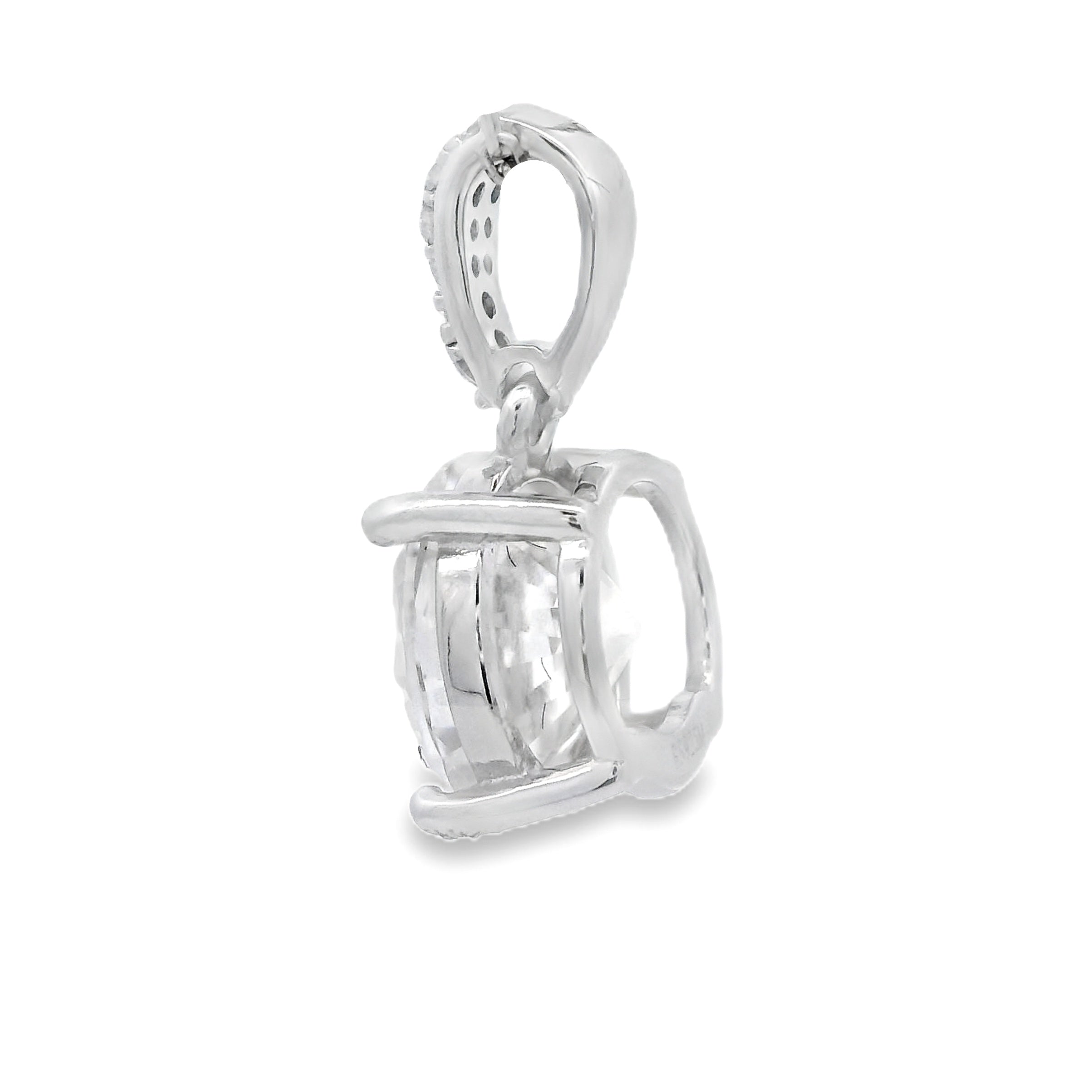 Natural 3.00ct Moissanite Pendant Sterling Silver by Bids.com