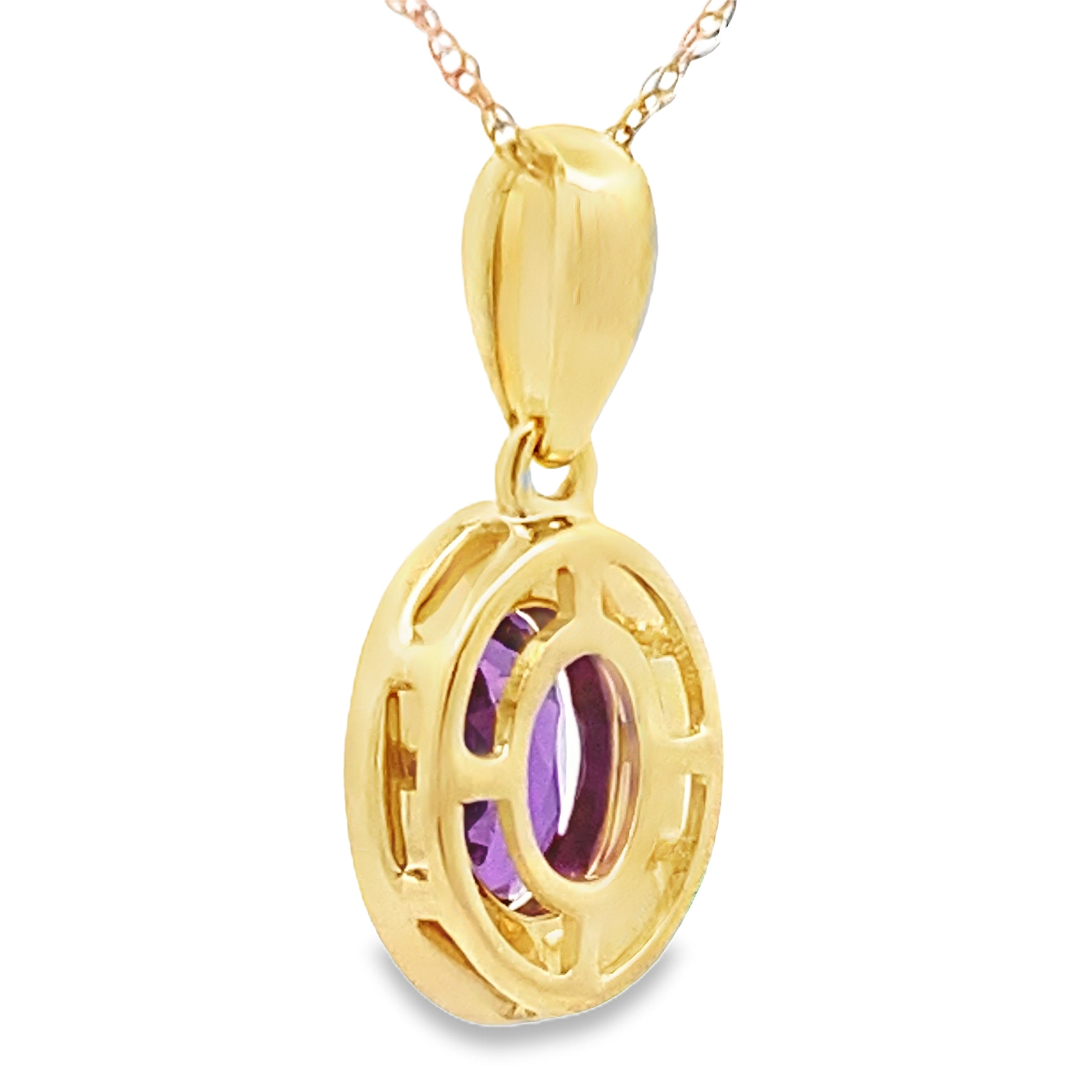 Amethyst Diamond Fashion Pendants 10KT Yellow Gold by Bids.com