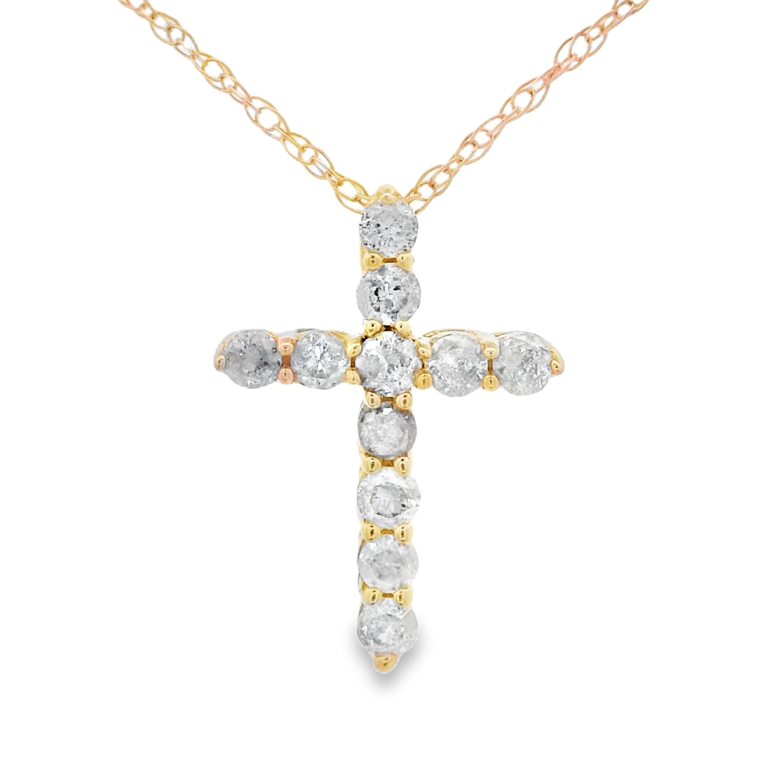 .19ct Diamond Cross Religious Pendant 14KT Yellow Gold by Bids.com
