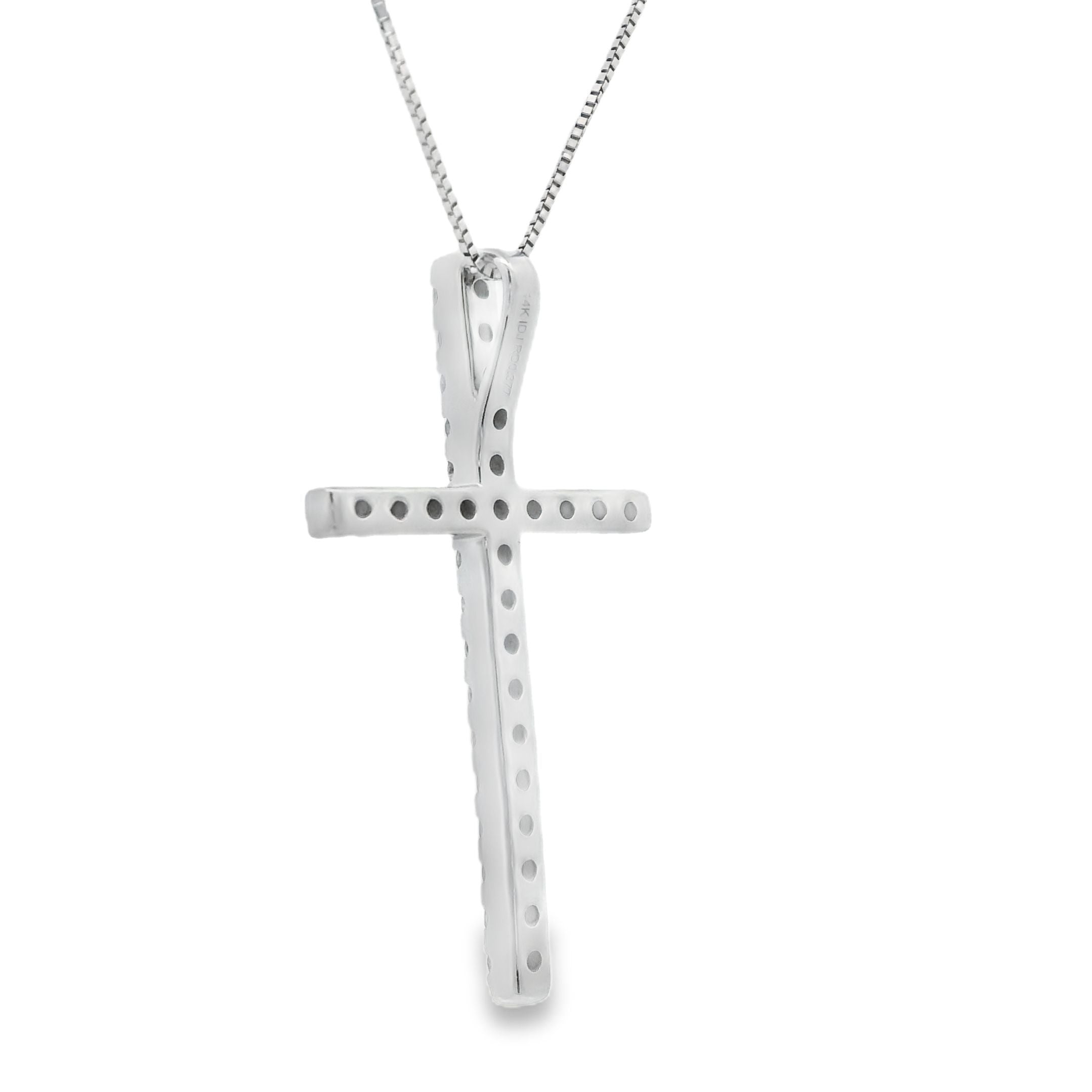 .38ct Diamond Cross Religious Pendant 14KT White Gold by Bids.com