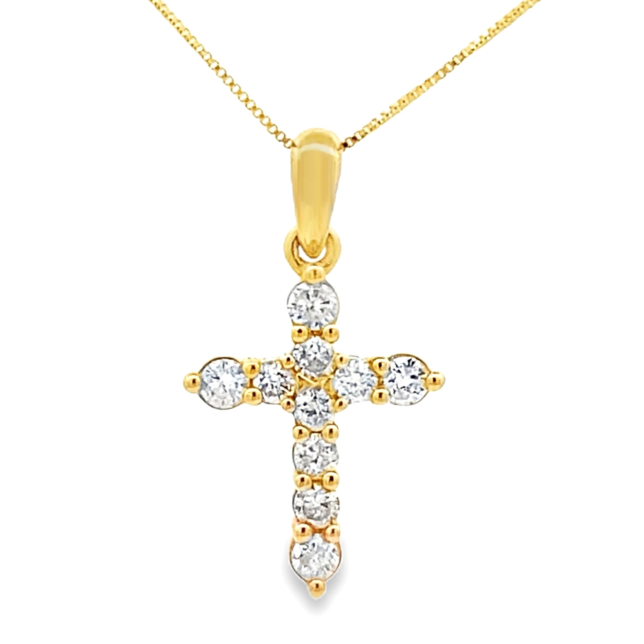 .23ct Diamond Cross Religious Pendant 14KT Yellow Gold by Bids.com