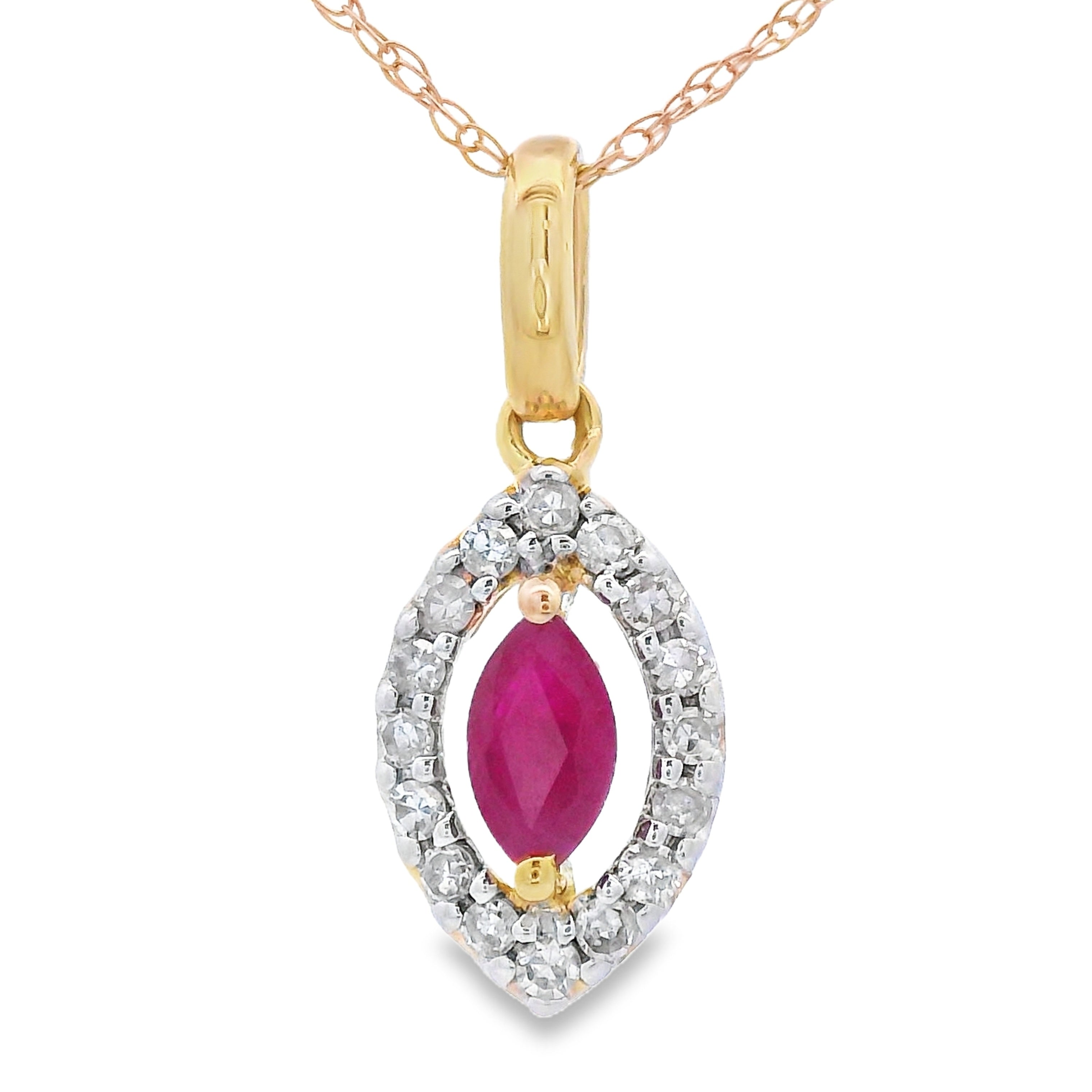 .26ct Ruby Diamond Fashion Pendants 10KT Yellow Gold by Bids.com