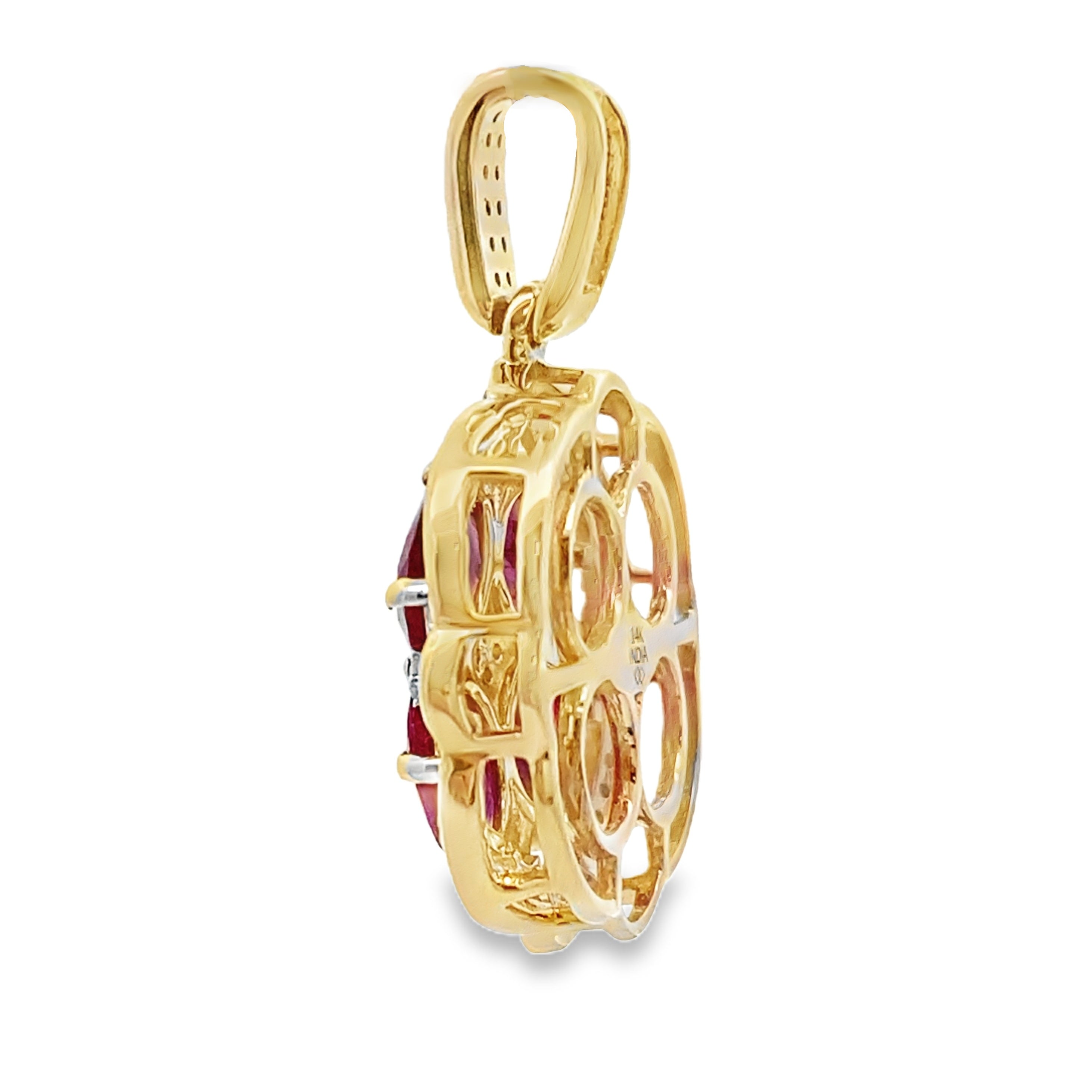 2.80ct Ruby Diamond Fashion Pendants 14KT Yellow Gold by Bids.com