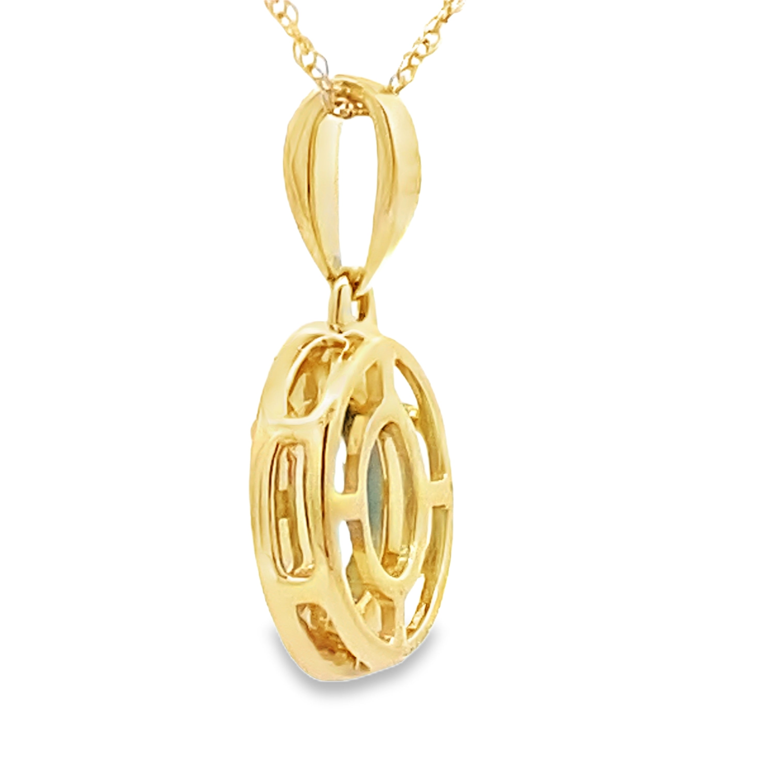 Blue Topaz Diamond Fashion Pendants 10KT Yellow Gold by Bids.com