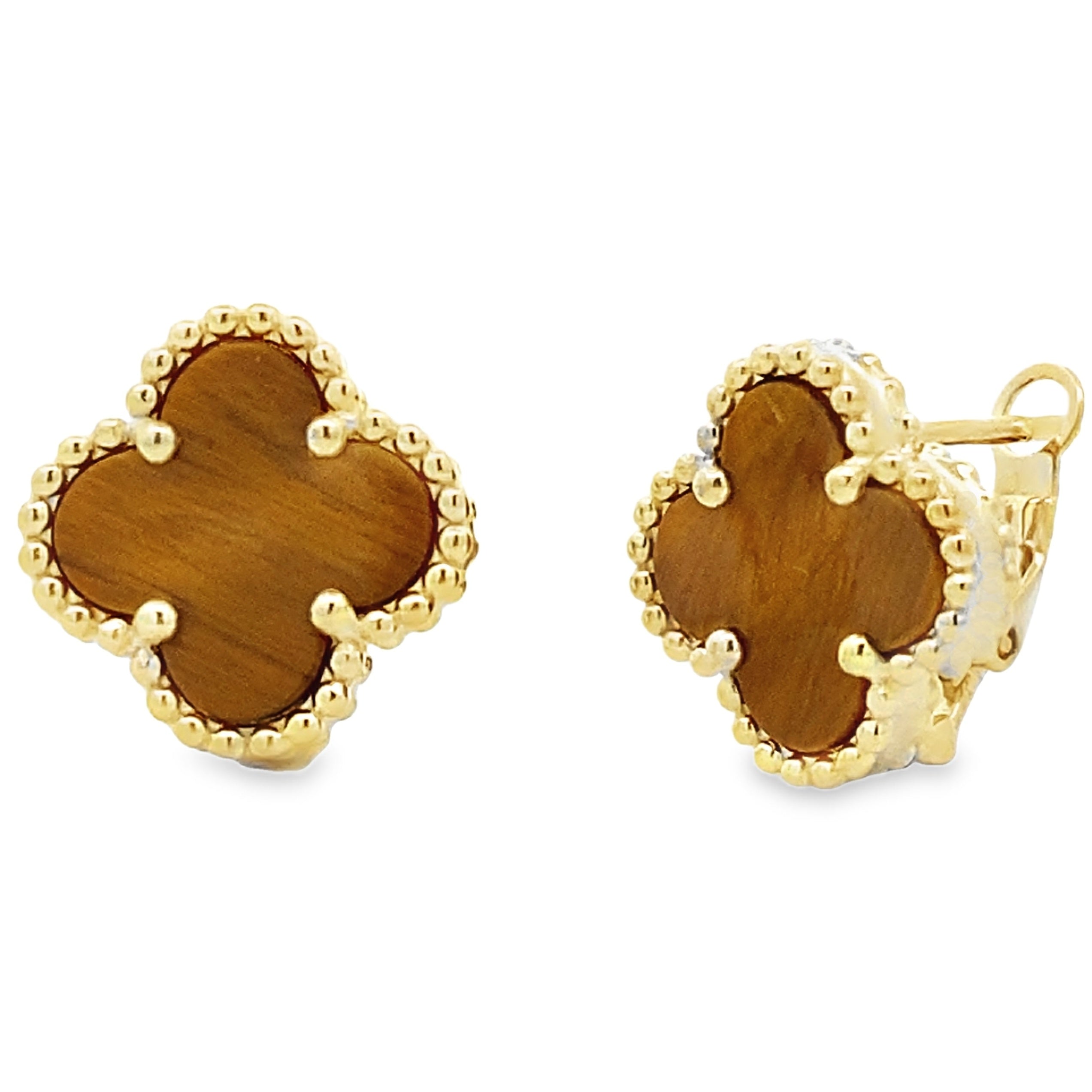 Genuine Tigereye Earrings Sterling Silver by Bids.com