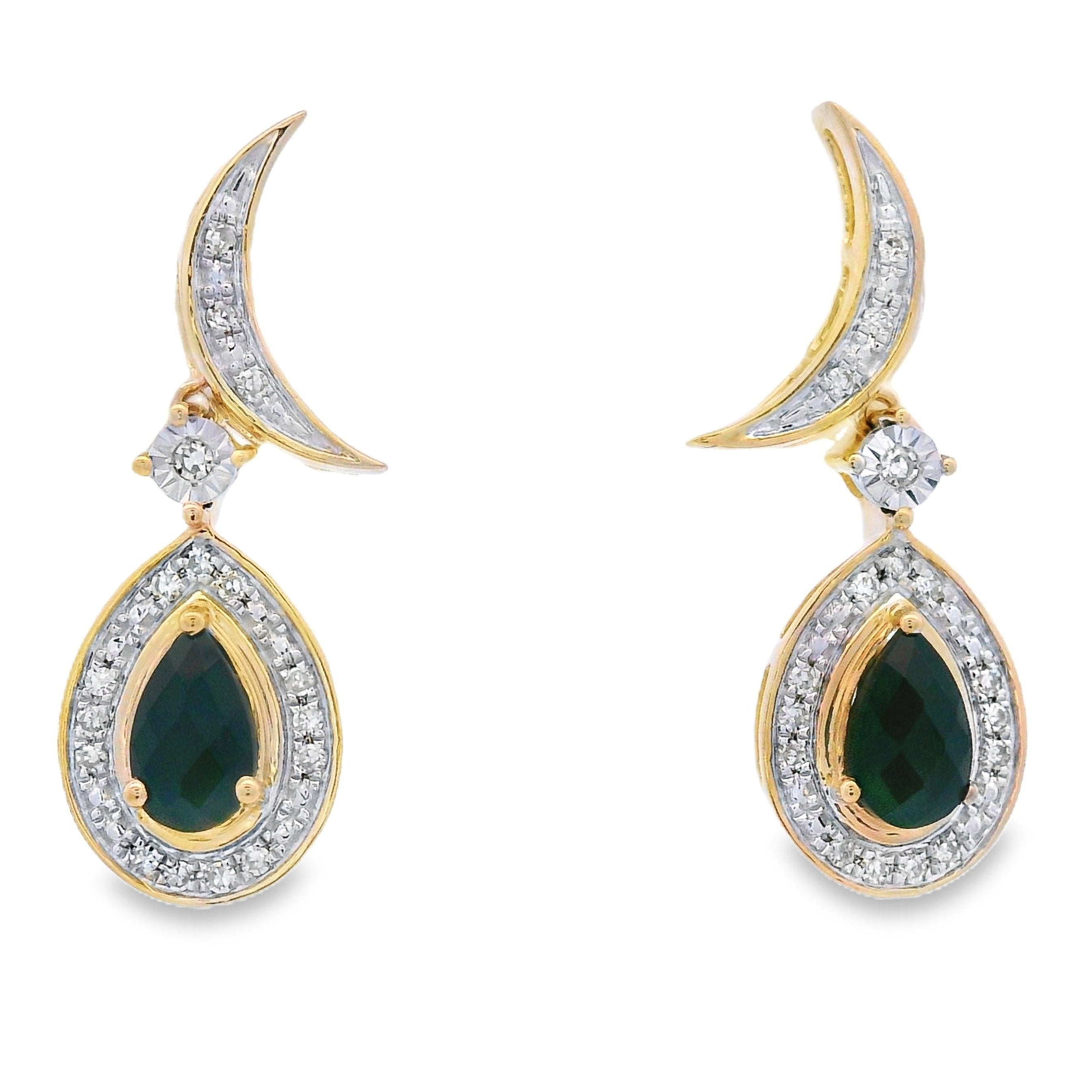 .55ct Onyx Diamond Dangle Earrings 10KT Yellow Gold by Bids.com