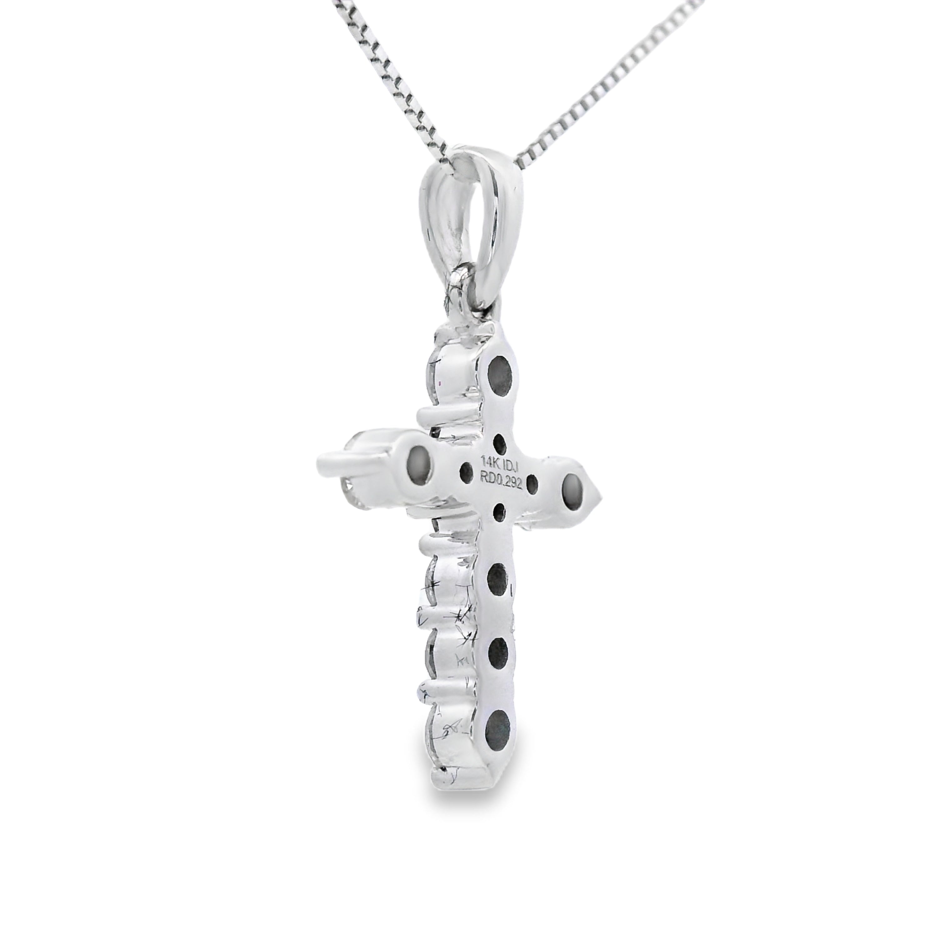 .30ct Diamond Cross Religious Pendant 14KT White Gold by Bids.com