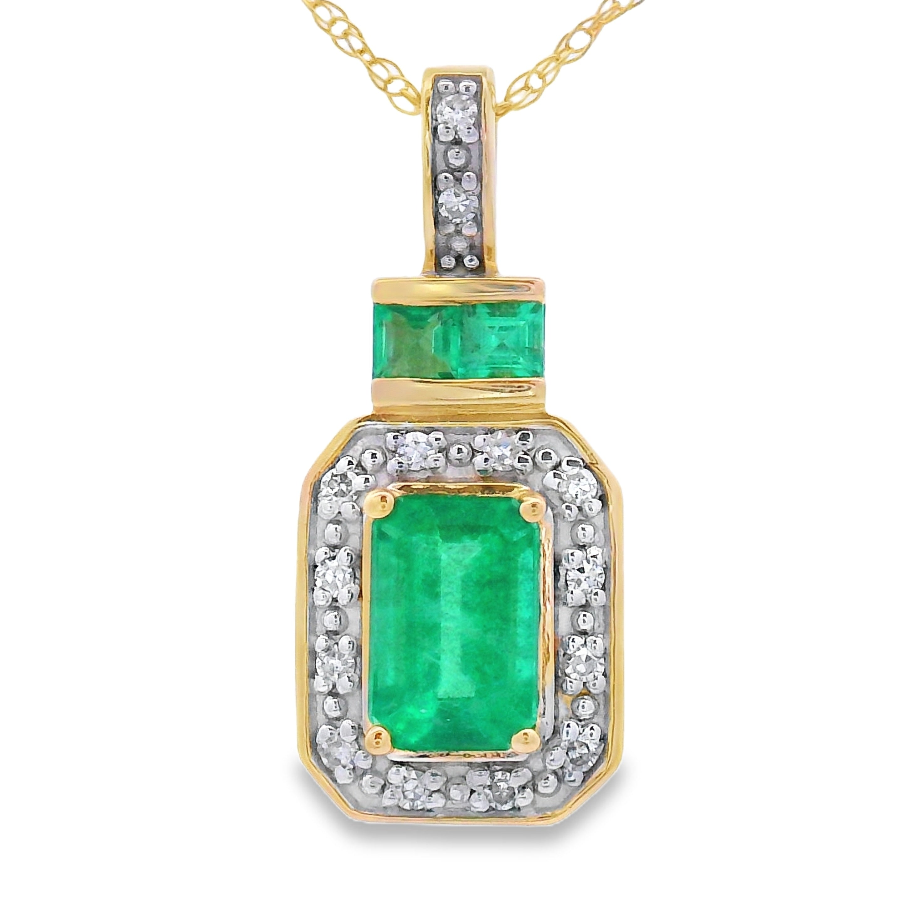 .64ct Emerald Diamond Fashion Pendants 14KT Yellow Gold by Bids.com