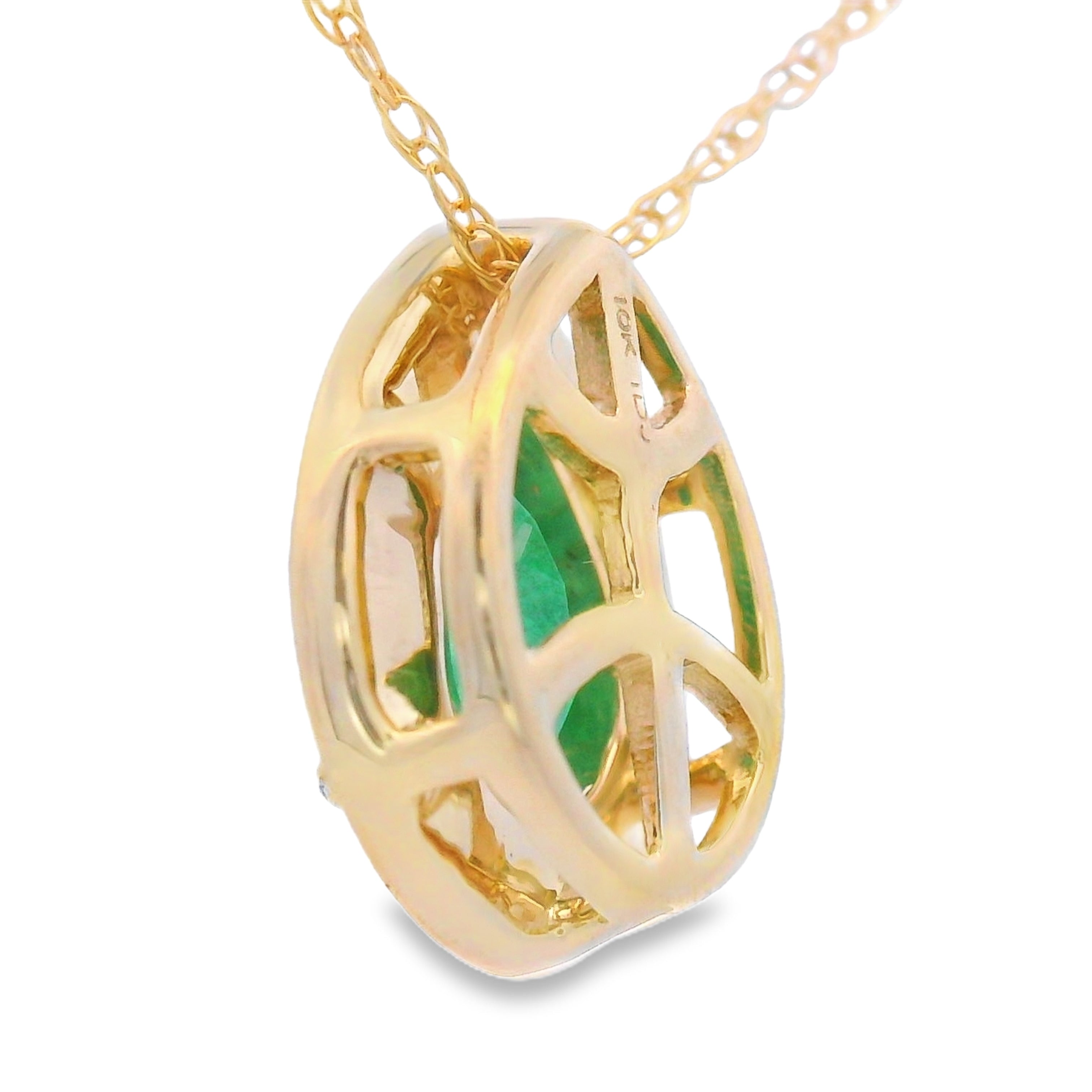 .41ct Emerald Diamond Fashion Pendants 10KT Yellow Gold by Bids.com