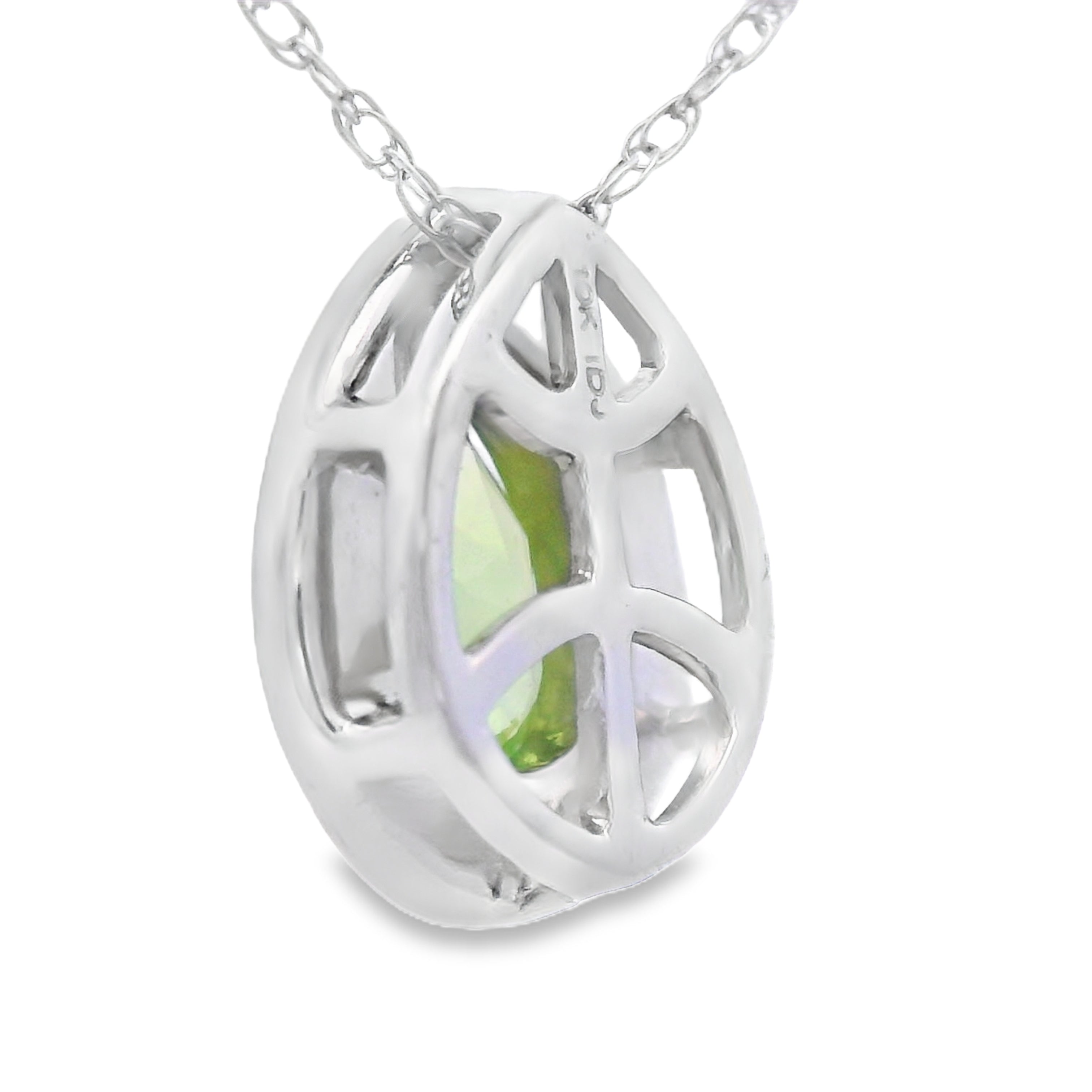 .47ct Peridot Diamond Fashion Pendants 10KT White Gold by Bids.com