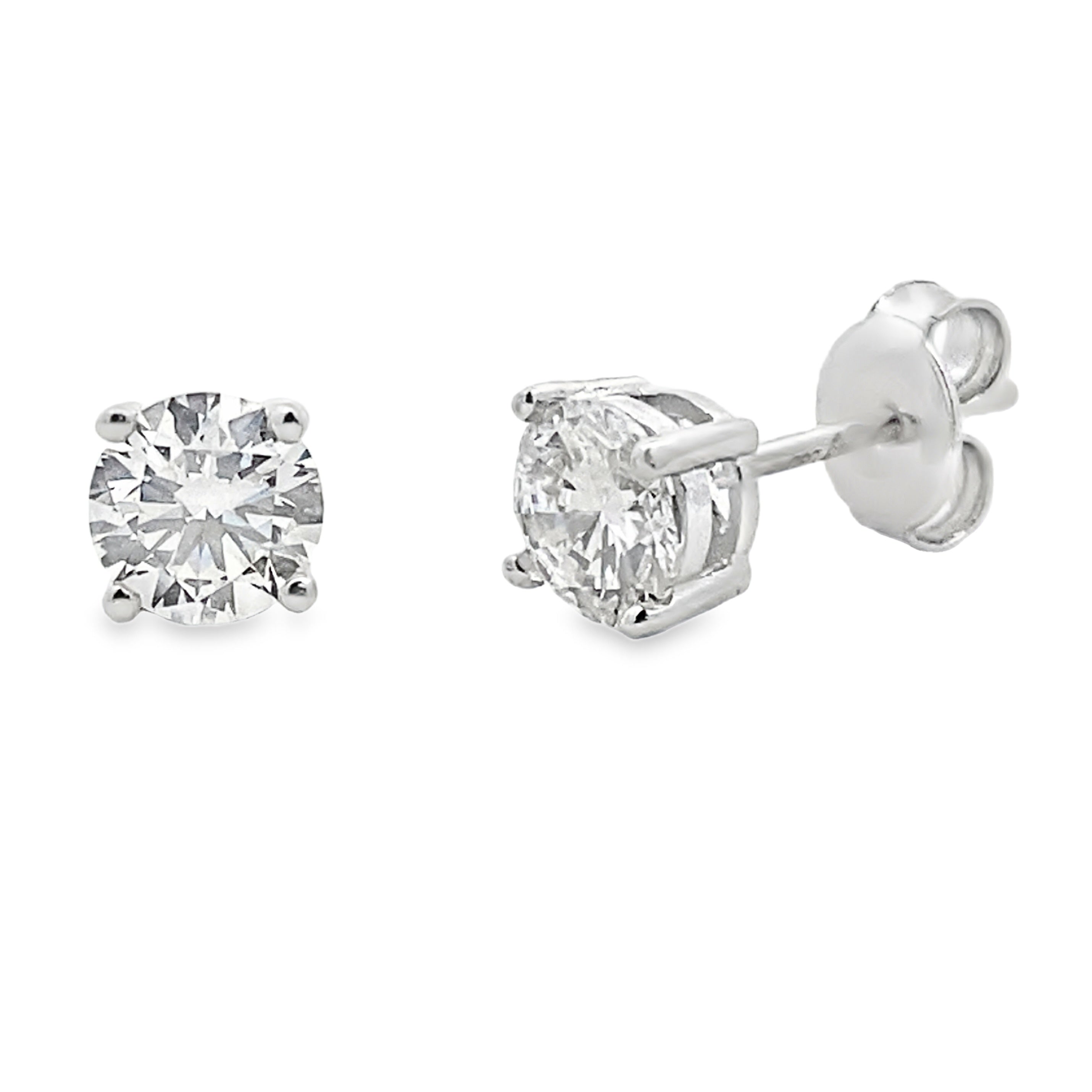 1.00ct Lab Grown Diamond Stud Earrings Sterling Silver by Bids.com