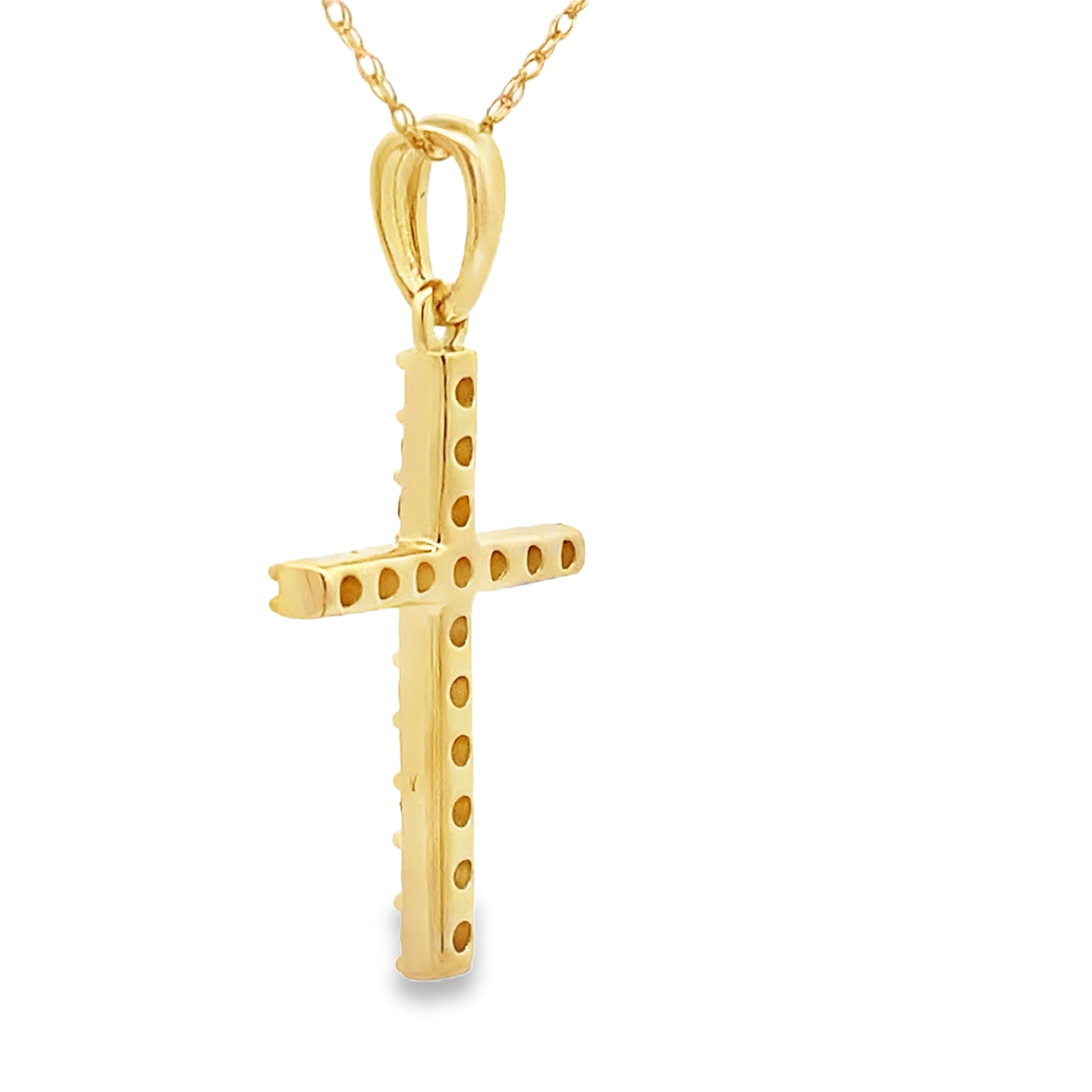 .30ct Diamond Cross Religious Pendant 14KT Yellow Gold by Bids.com