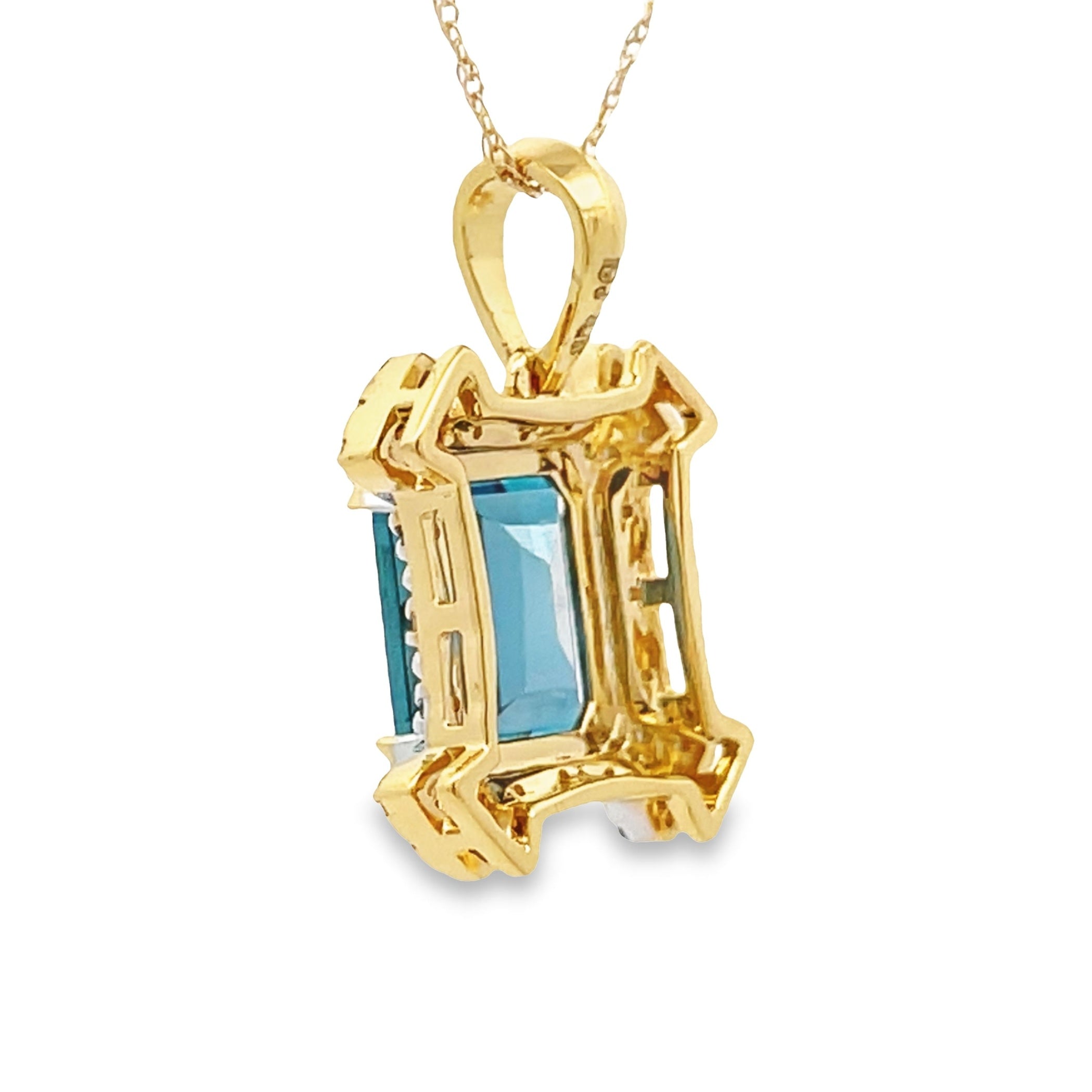 London Blue Topaz Fashion Pendants 10KT Yellow Gold by Bids.com