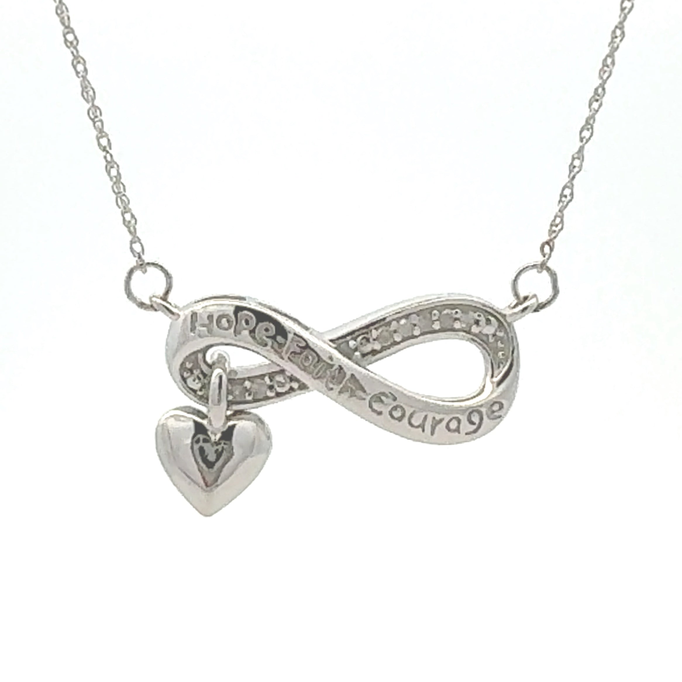 Natural .04ct Diamond Fashion Pendants Sterling Silver by Bids.com