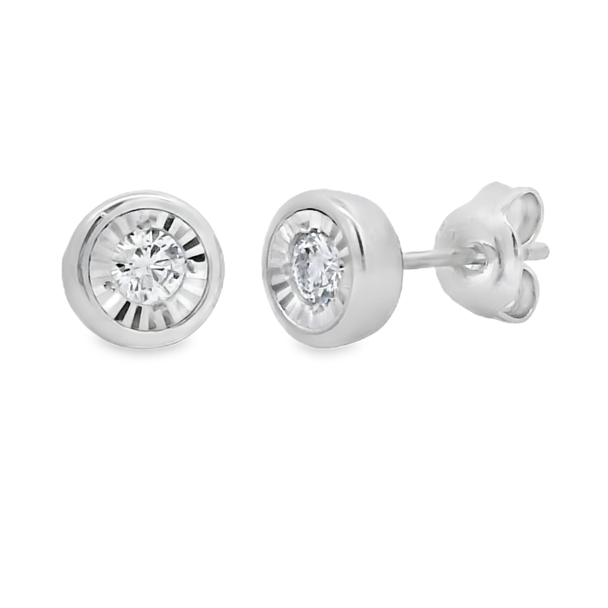.25ct Lab Grown Diamond Stud Earrings Sterling Silver by Bids.com