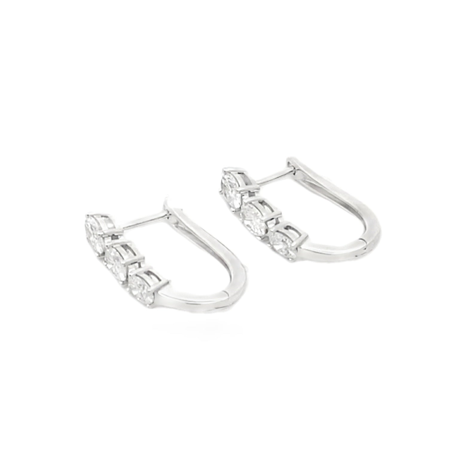 1.50ct Lab Grown Diamond Hoop Earrings 14KT White Gold by Bids.com