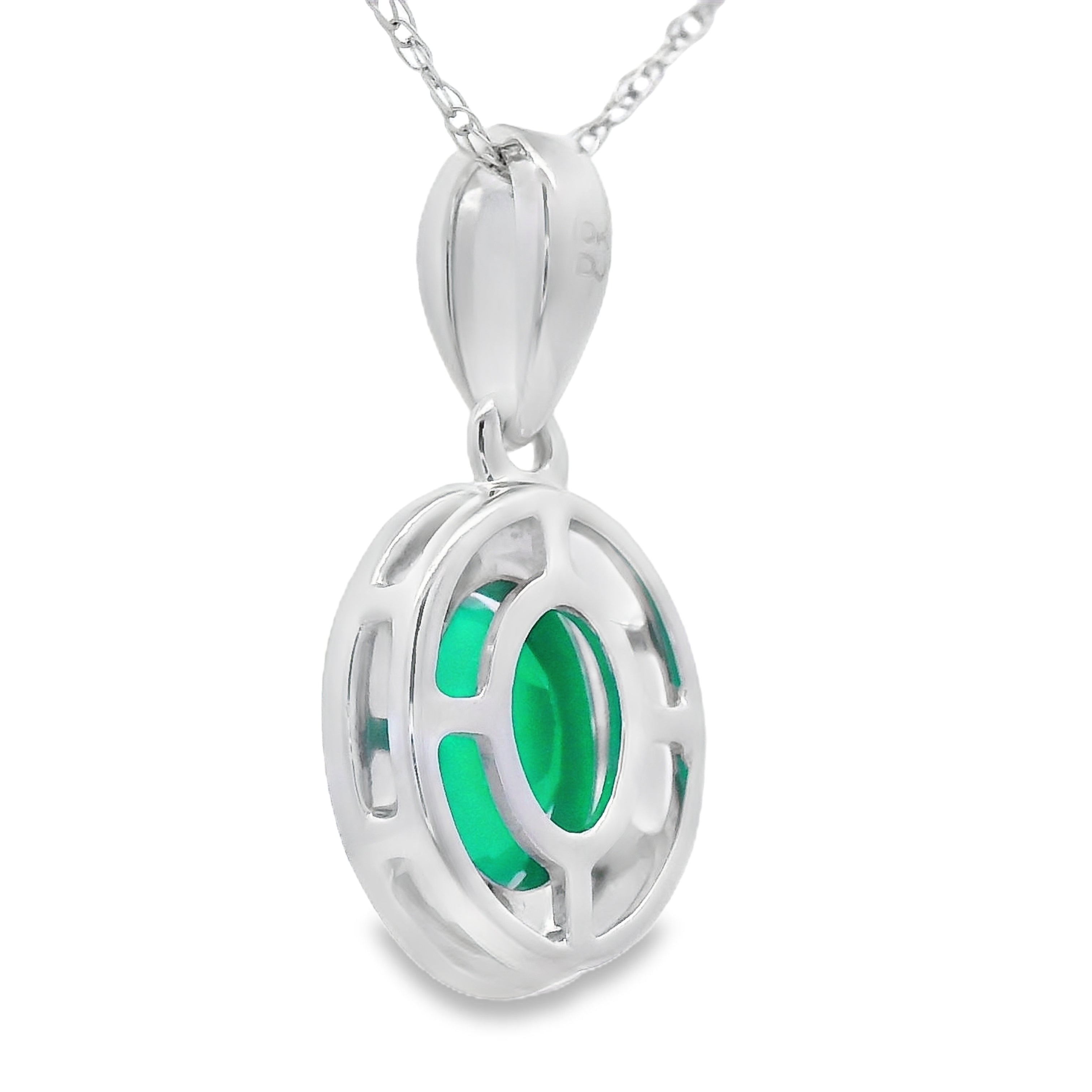 Chalcedony Diamond Fashion Pendants 10KT White Gold by Bids.com