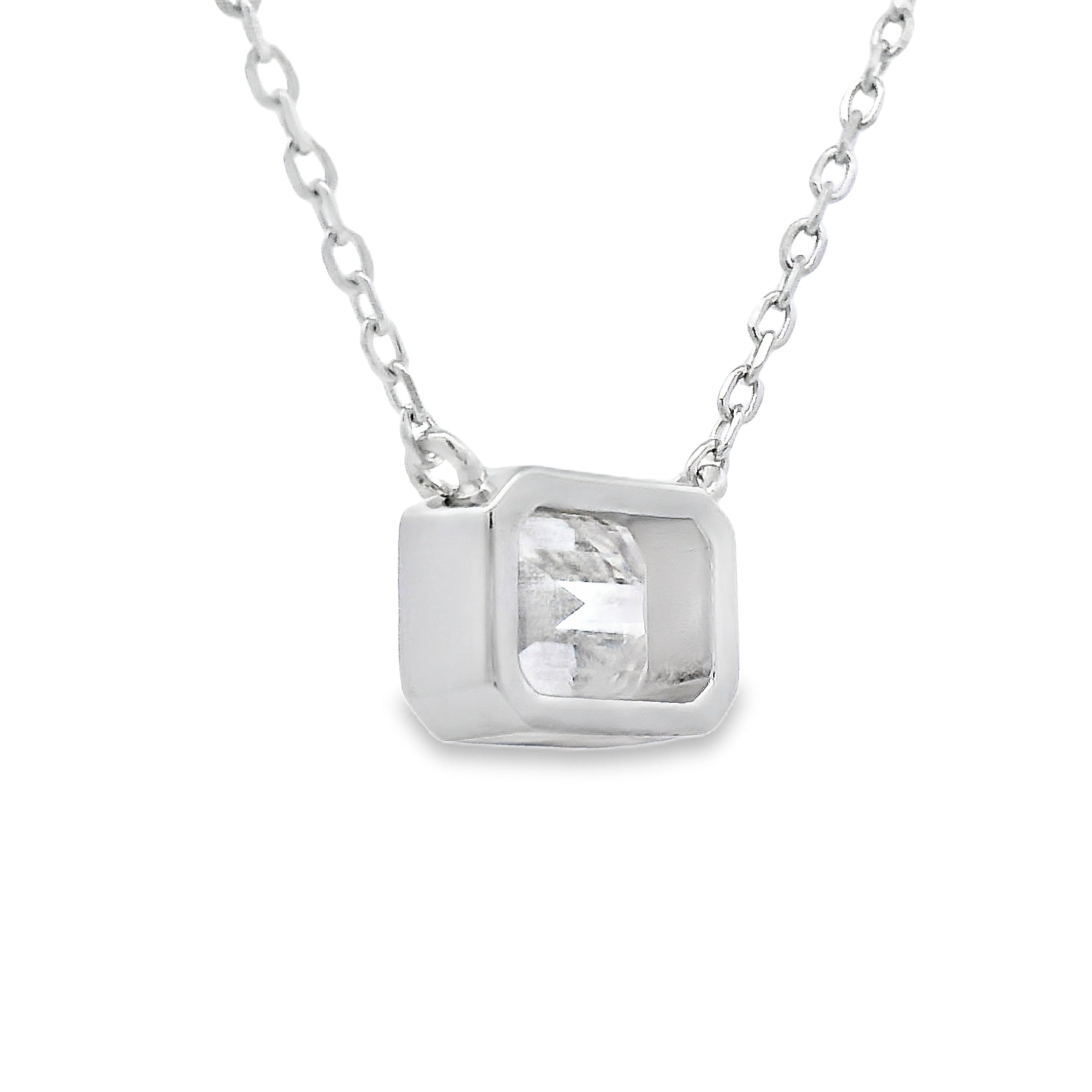 Natural .85ct Moissanite Pendant Sterling Silver by Bids.com