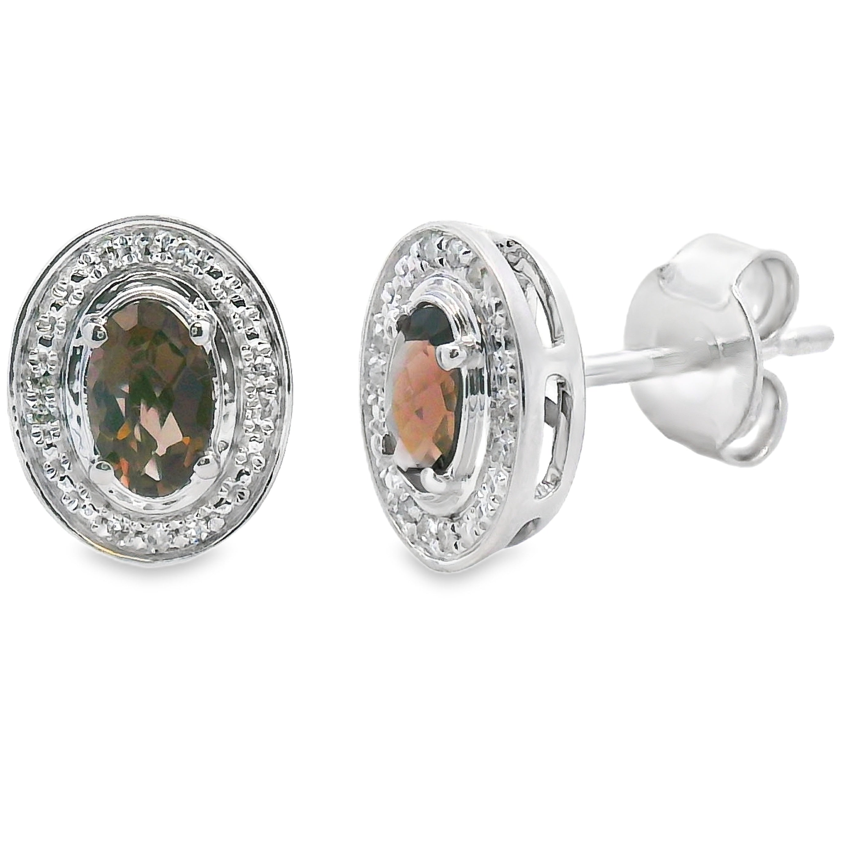 Genuine .45ct Quartz Diamond Earrings 10KT White Gold by Bids.com