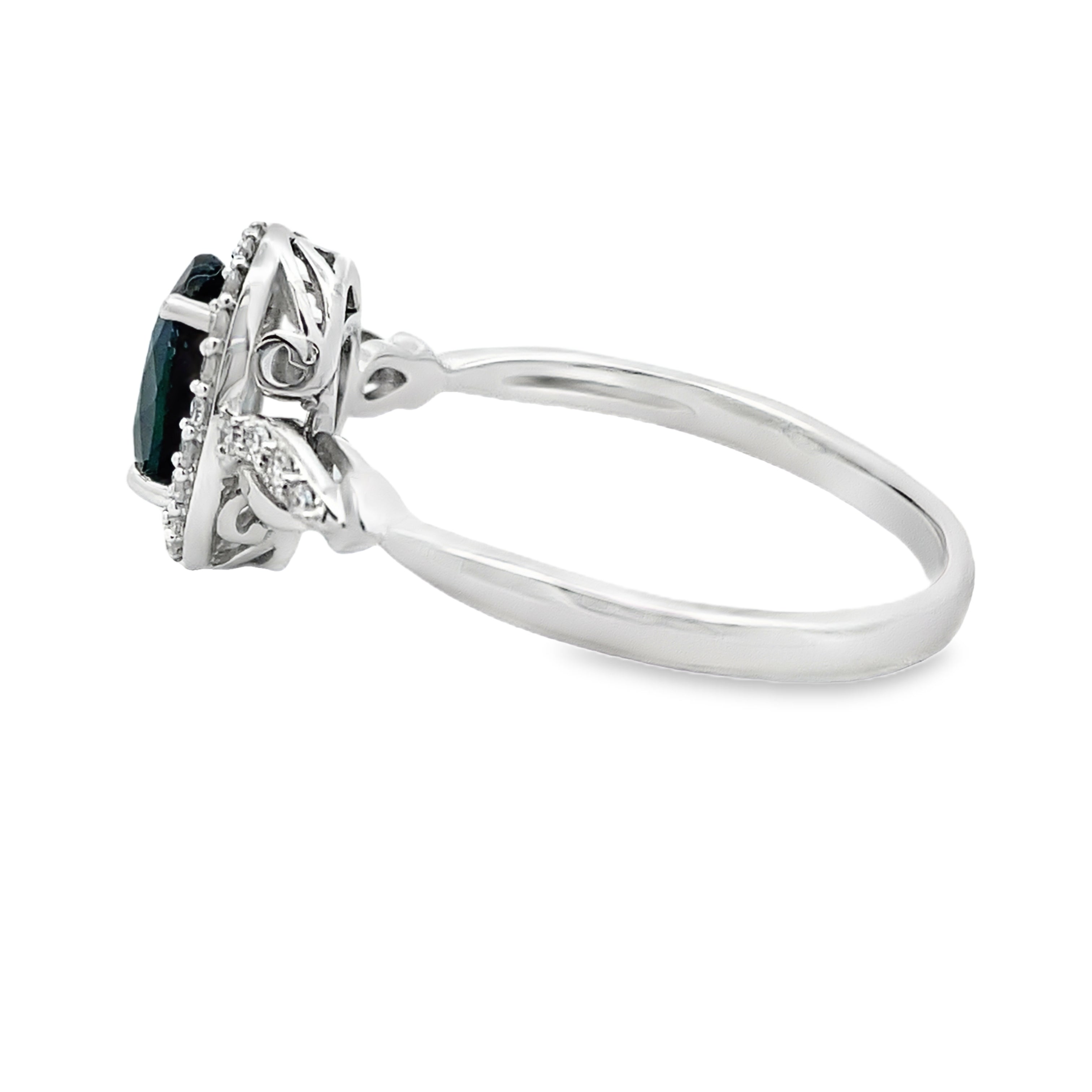Natural 1.07ct Sapphire Diamond Ring 10KT White Gold by Bids.com