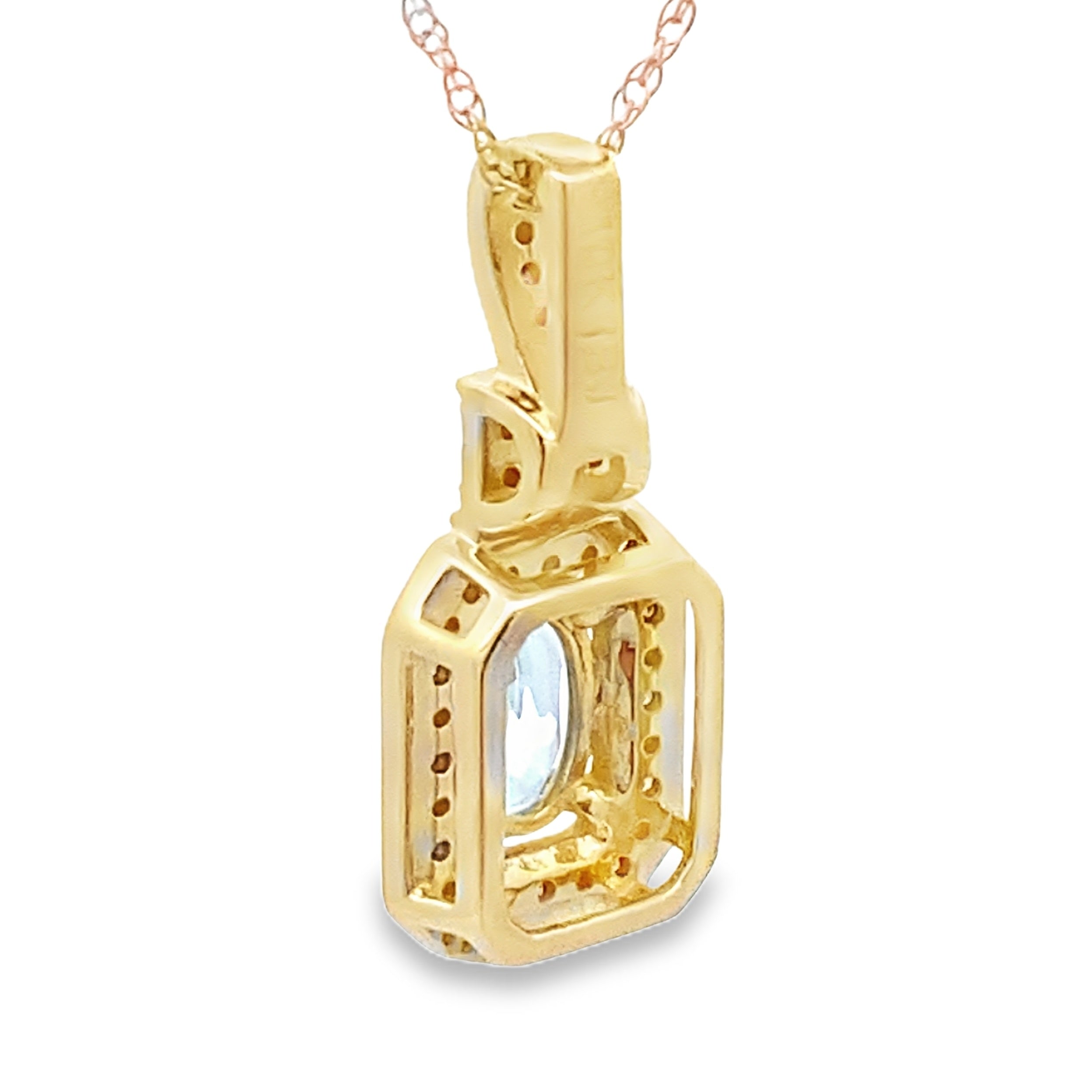 Aquamarine Diamond Fashion Pendants 10KT Yellow Gold by Bids.com