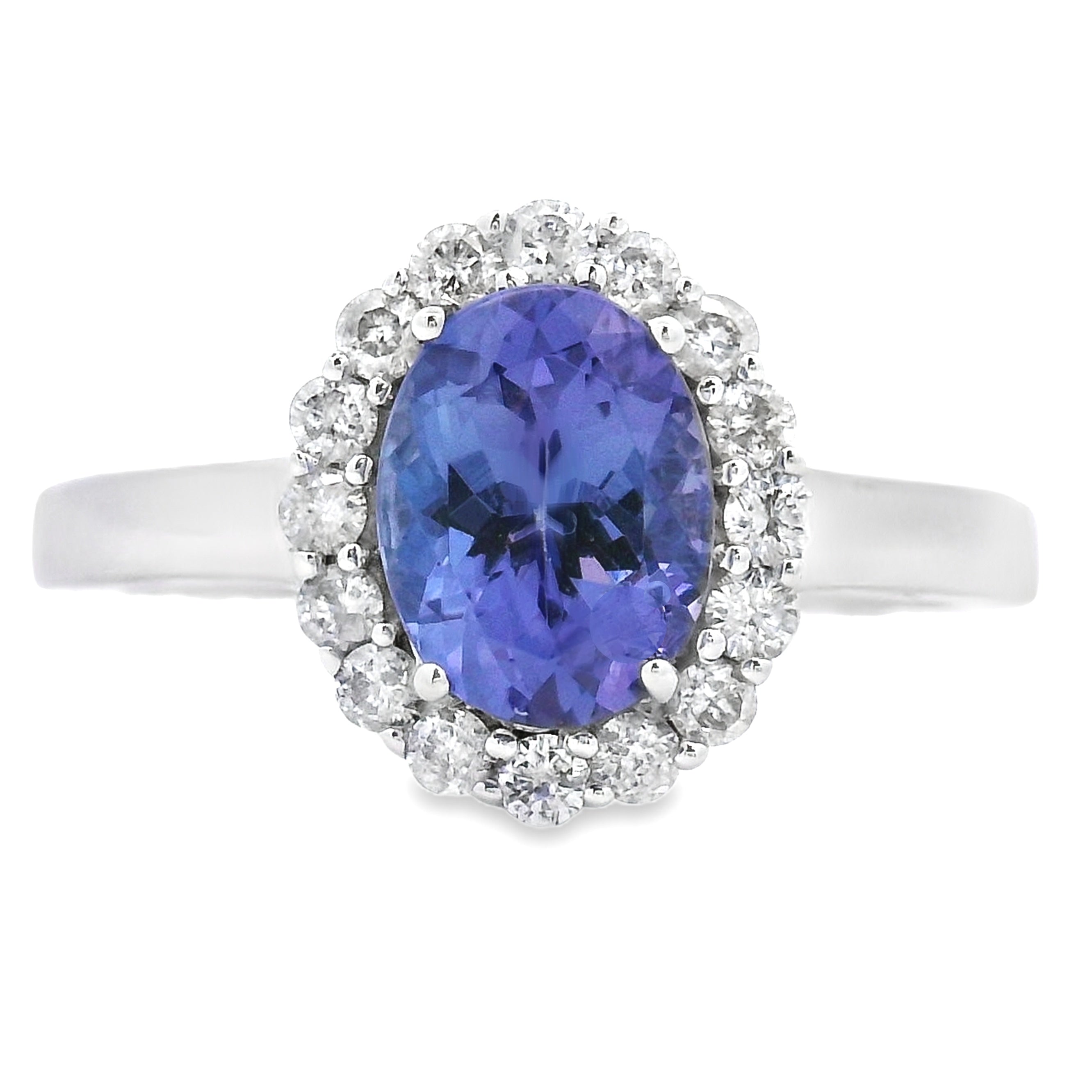 Genuine 1.55ct Tanzanite Diamond Ring 14KT White Gold by Bids.com