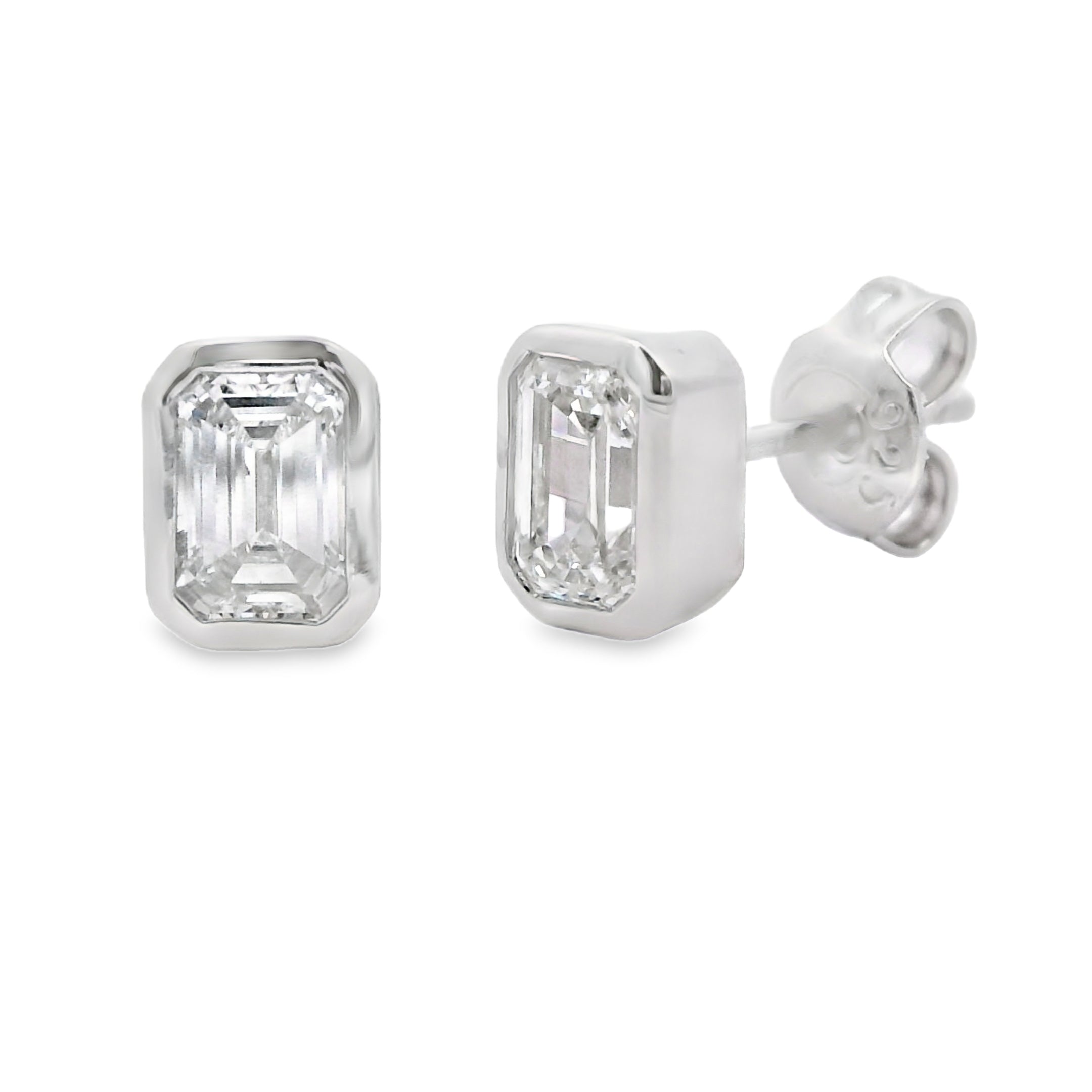 1.00ct Lab Grown Diamond Stud Earrings Sterling Silver by Bids.com