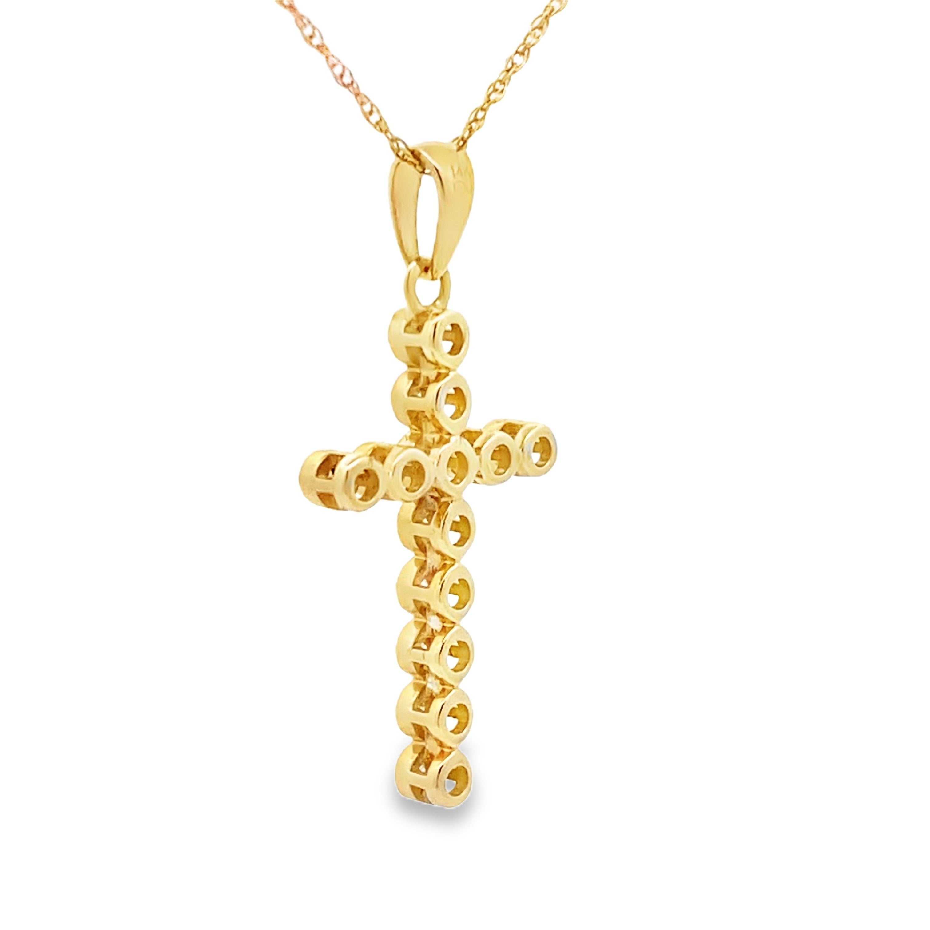 .12ct Diamond Cross Religious Pendant 14KT Yellow Gold by Bids.com