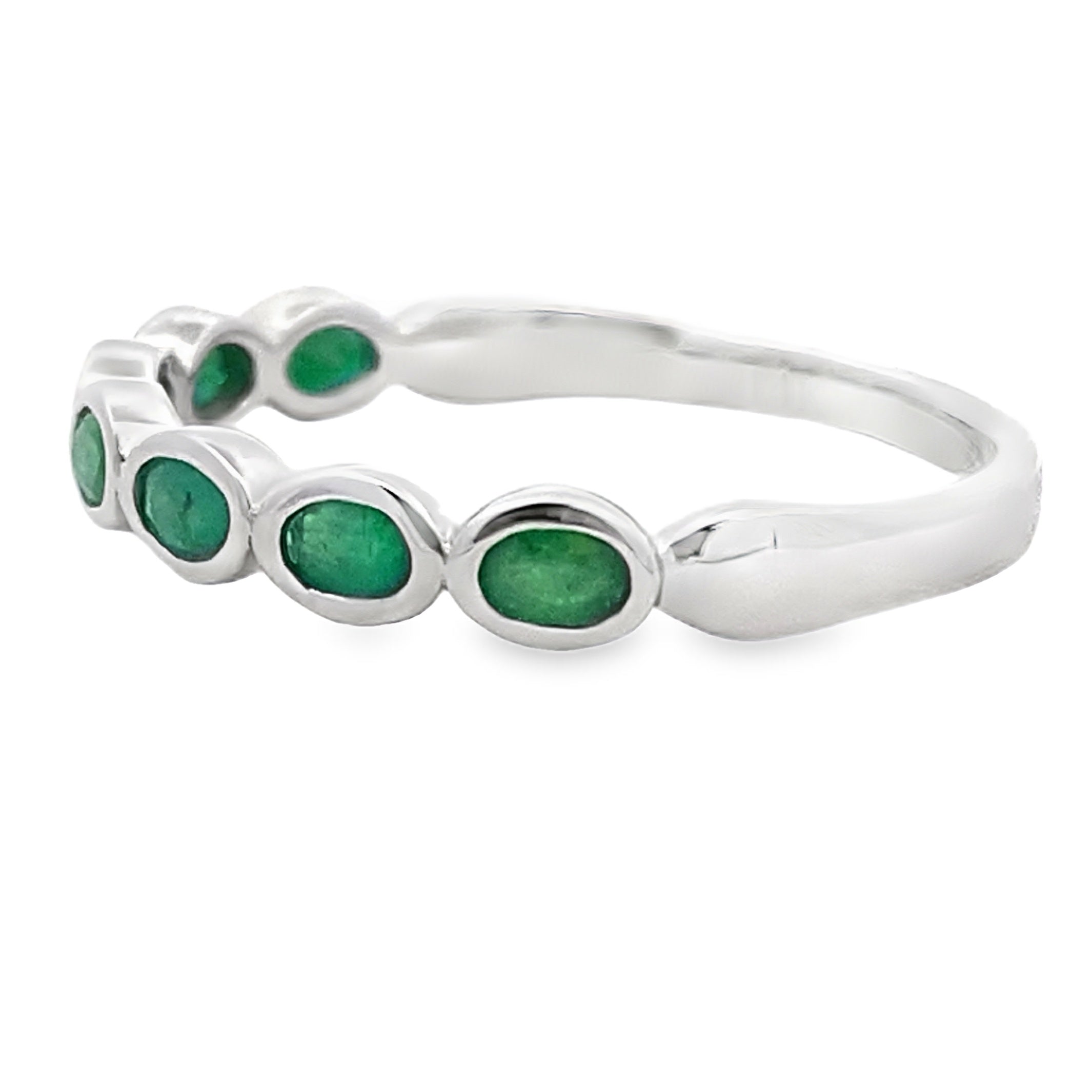 .74ct Emerald Fashion band rings 14KT White Gold by Bids.com