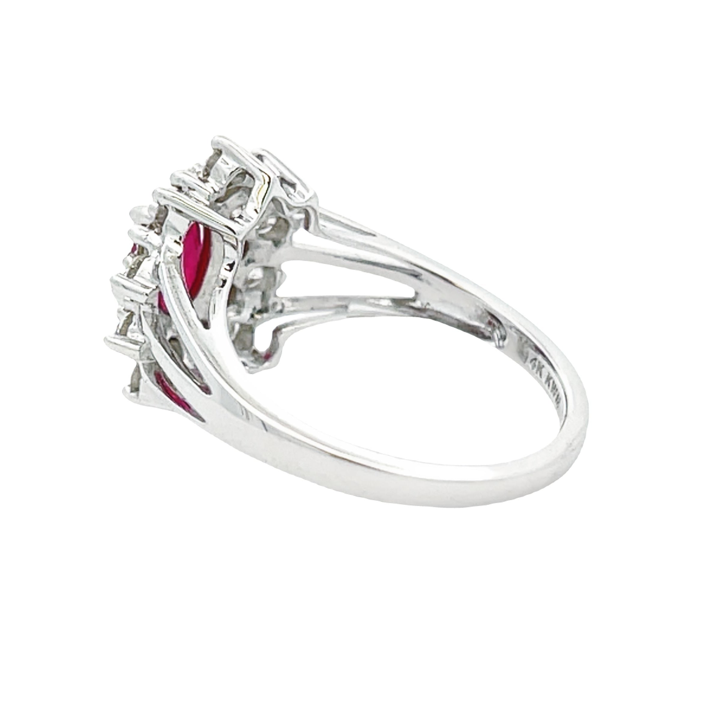 Natural 1.65ct Ruby Diamond Ring 14KT White Gold by Bids.com