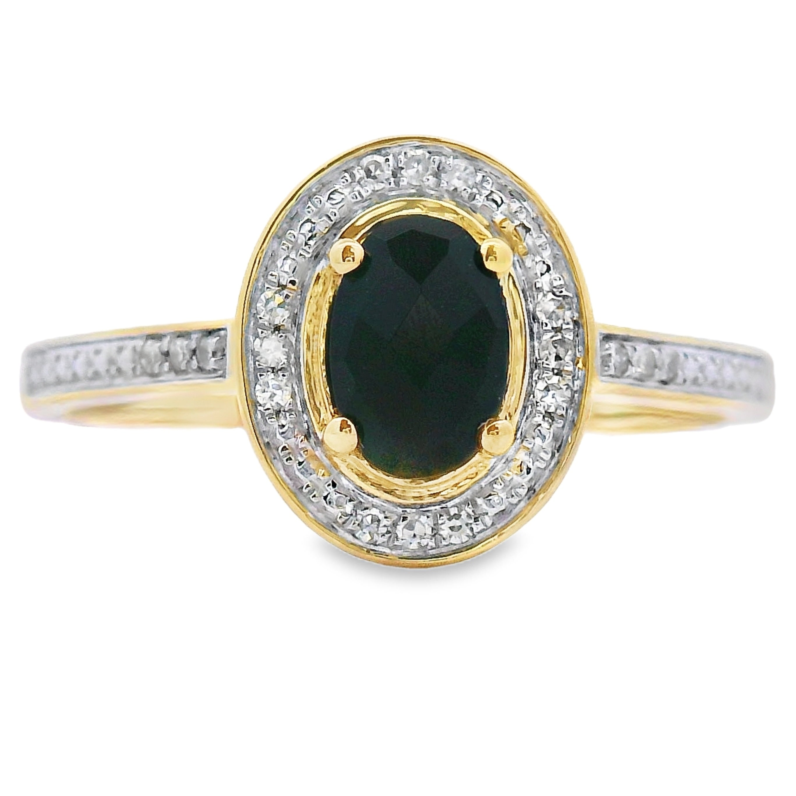 Natural .55ct Onyx Diamond Ring 10KT Yellow Gold by Bids.com