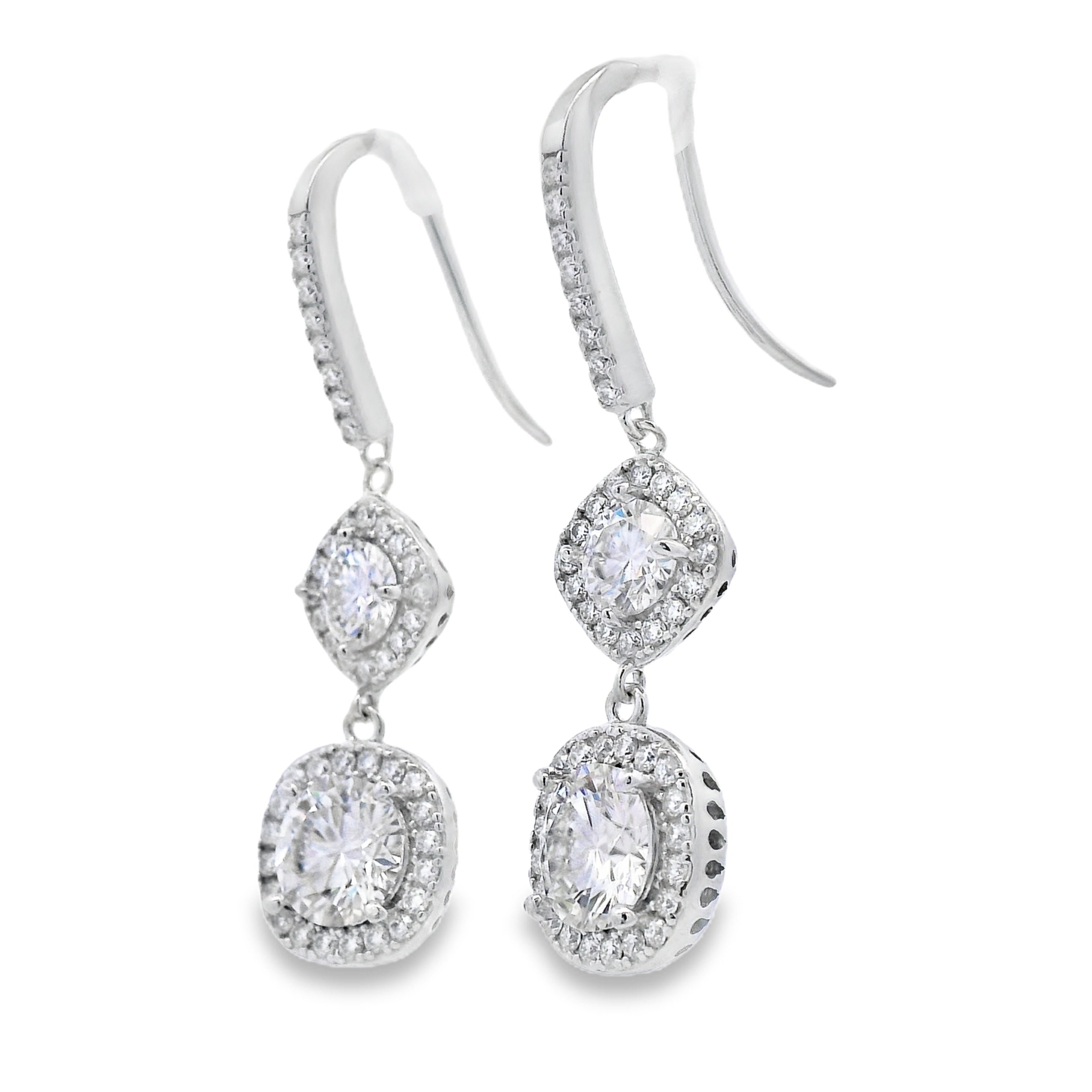 8.51ct Moissanite Dangle Earrings Sterling Silver by Bids.com