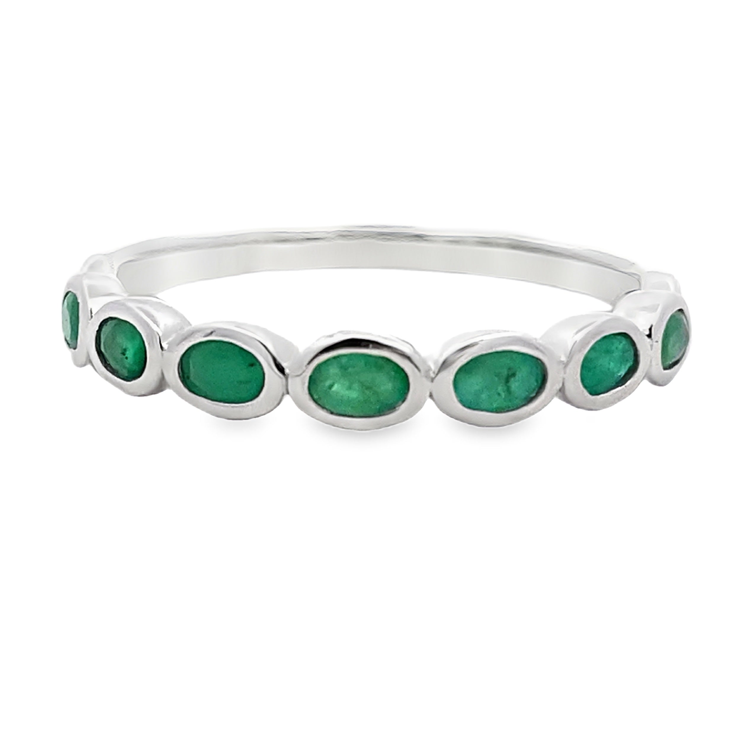 .74ct Emerald Fashion band rings 14KT White Gold by Bids.com