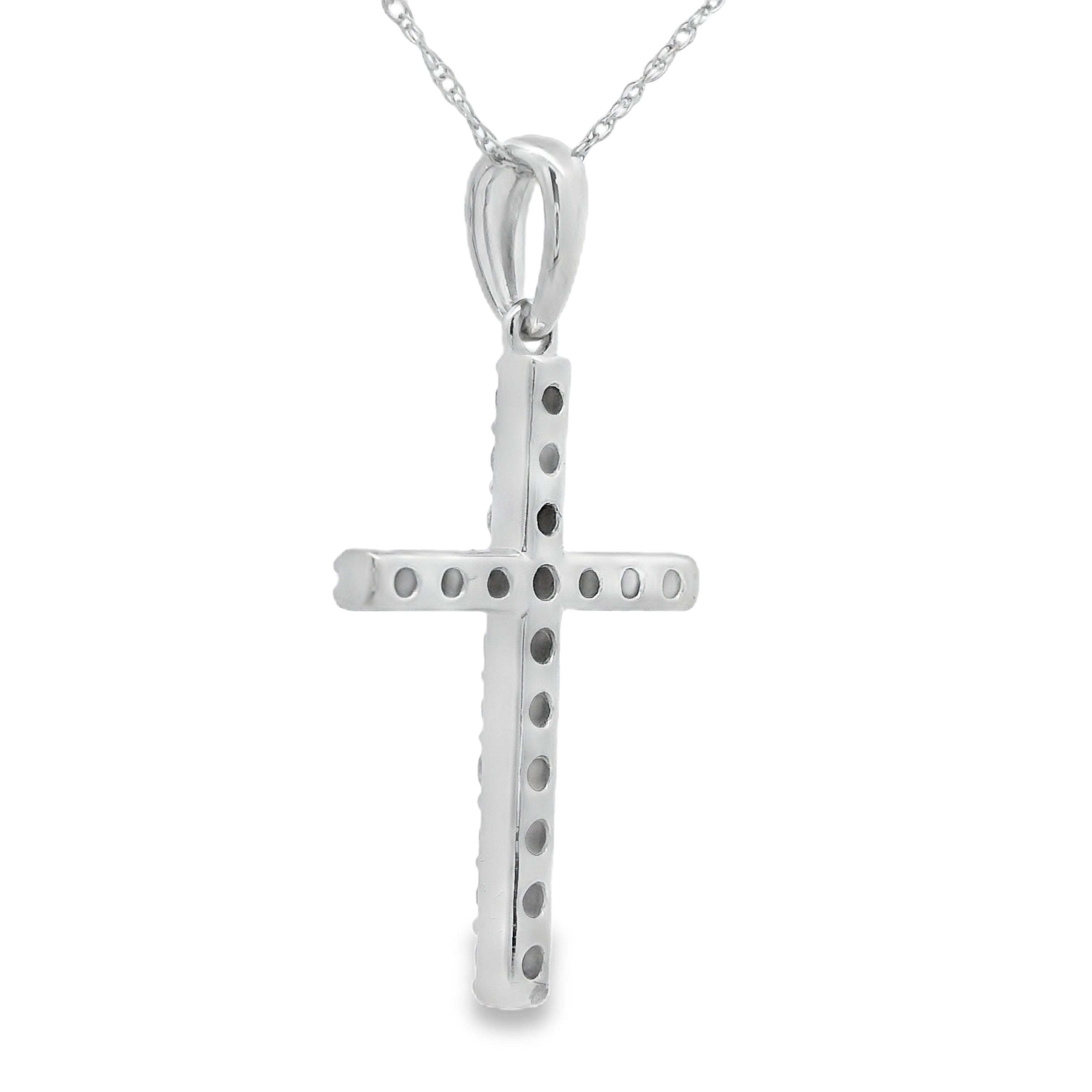 .45ct Diamond Cross Religious Pendant 14KT White Gold by Bids.com