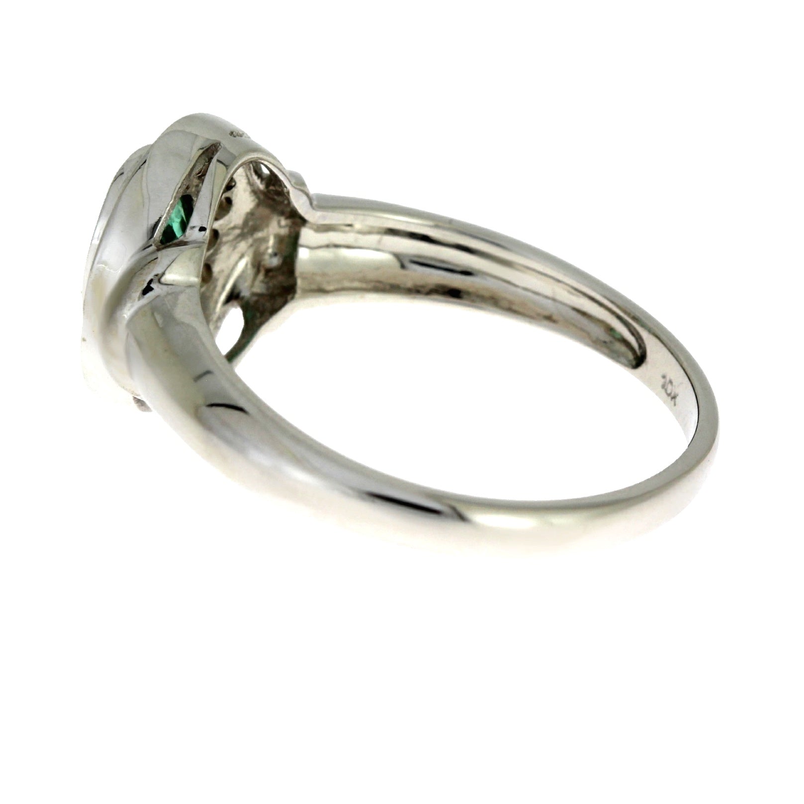 Natural .60ct Emerald Diamond Ring 10KT White Gold by Bids.com