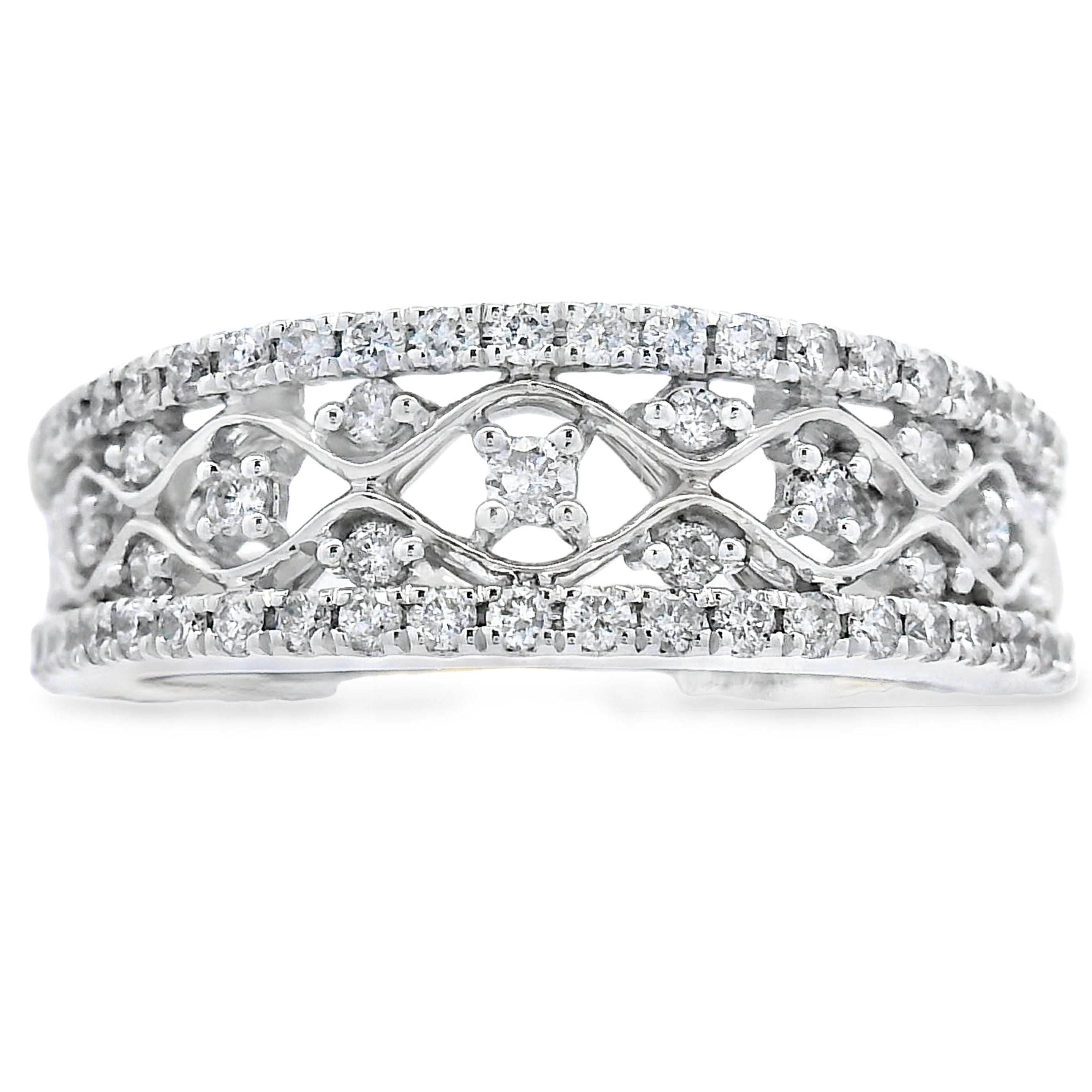 .50ct Diamond Fashion band rings 10KT White Gold by Bids.com