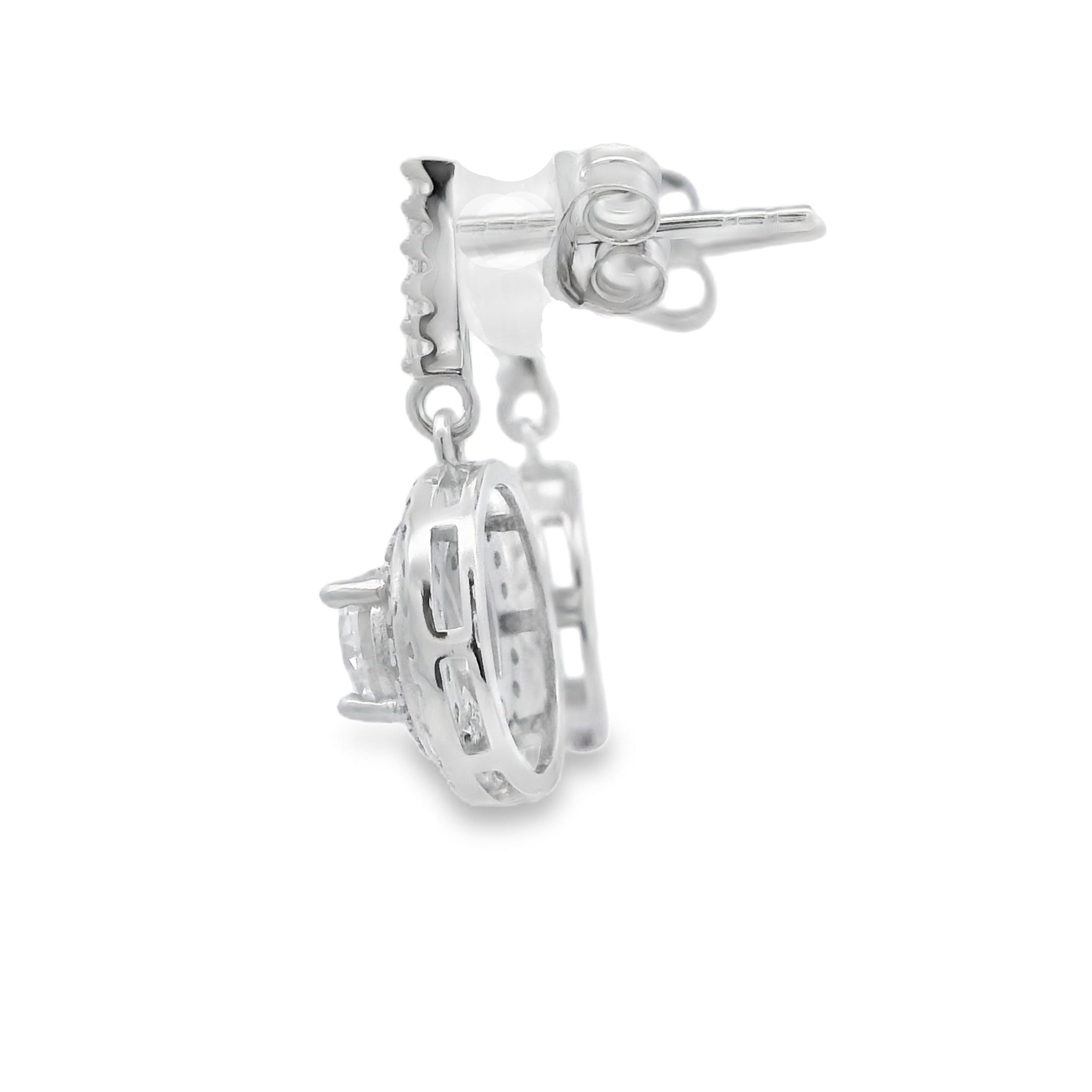 Natural Cubic Zirconia Earrings Sterling Silver by Bids.com