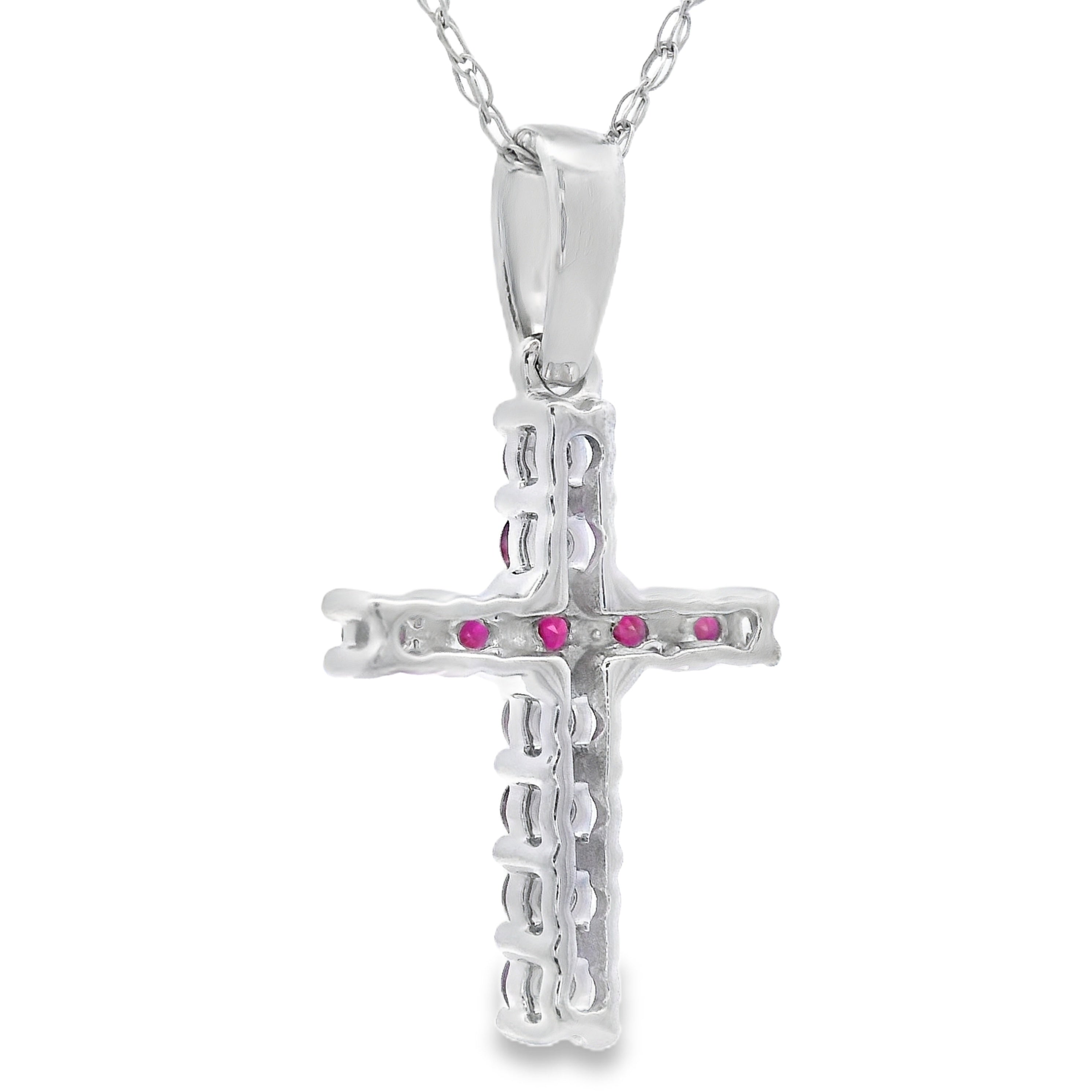 .29ct Ruby Cross Religious Pendant 14KT White Gold by Bids.com