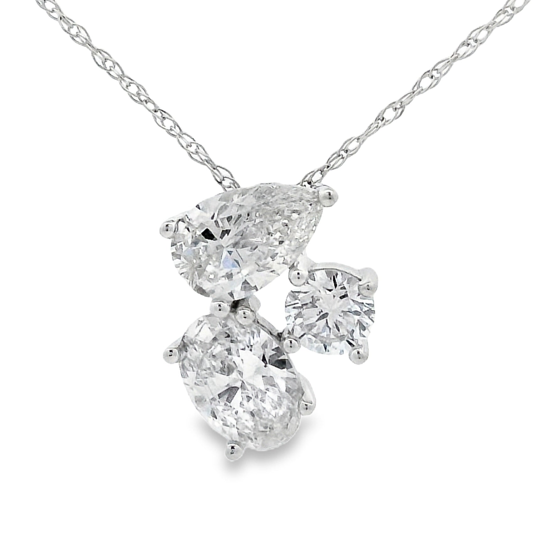 Lab Grown Diamond Fashion Pendants 14KT White Gold by Bids.com