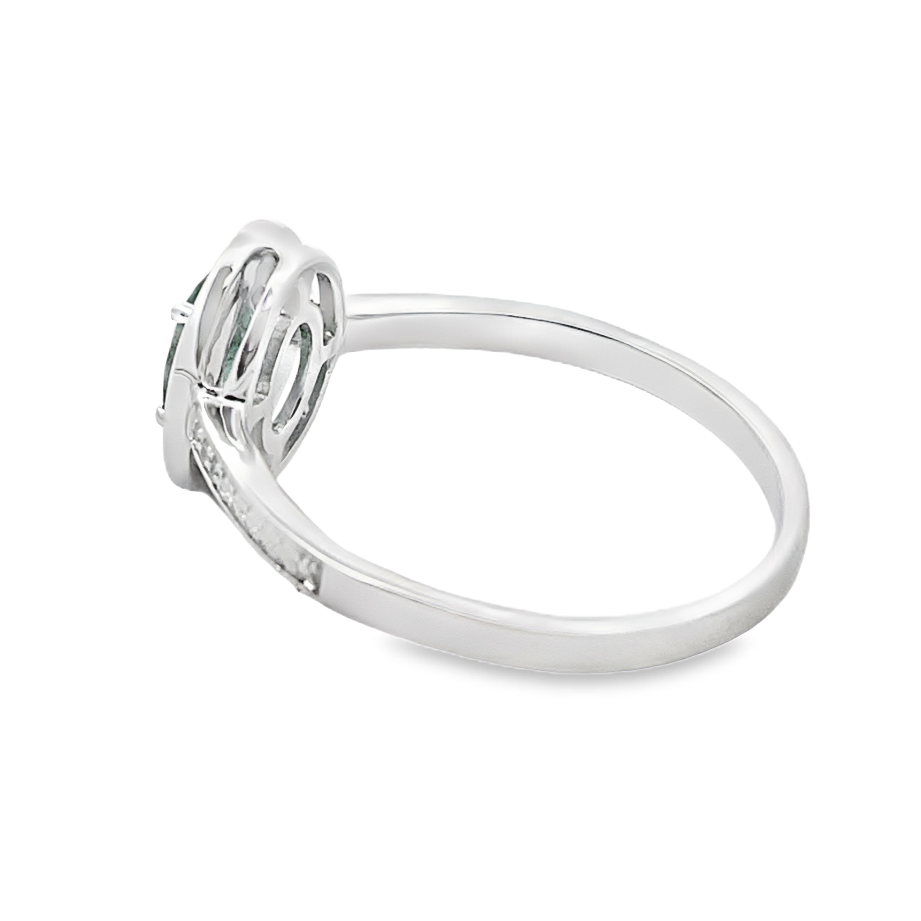 Genuine .49ct Emerald Diamond Ring 10KT White Gold by Bids.com