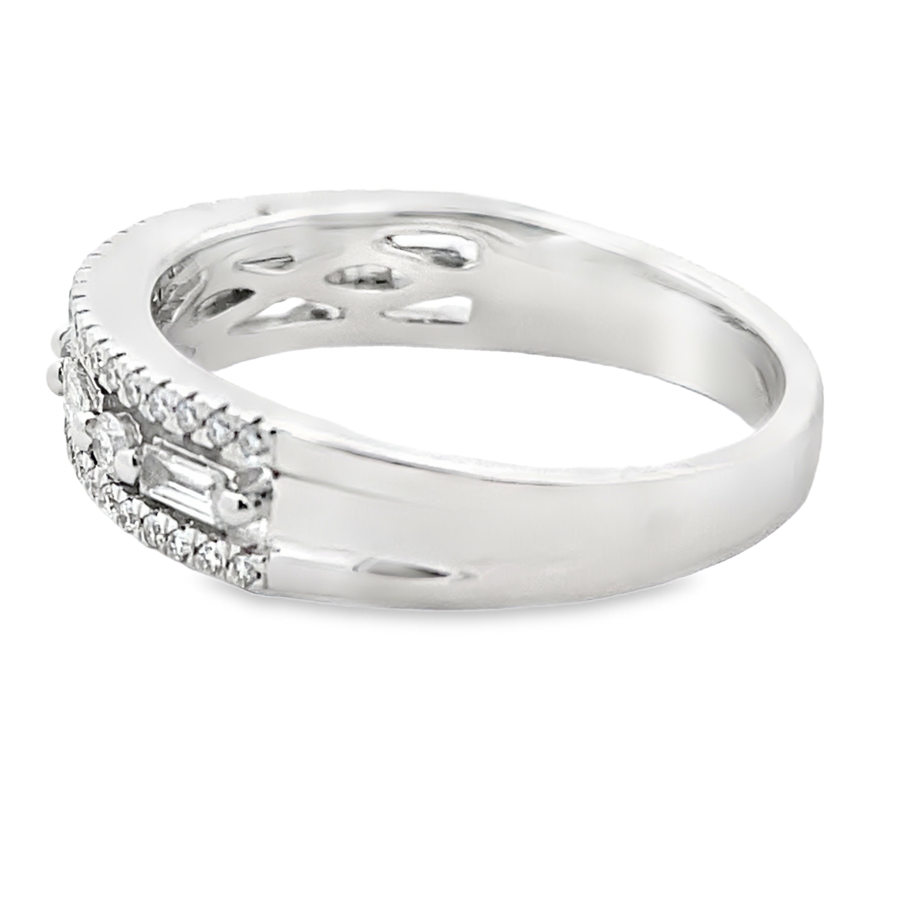 .50ct Diamond Fashion band rings 14KT White Gold by Bids.com