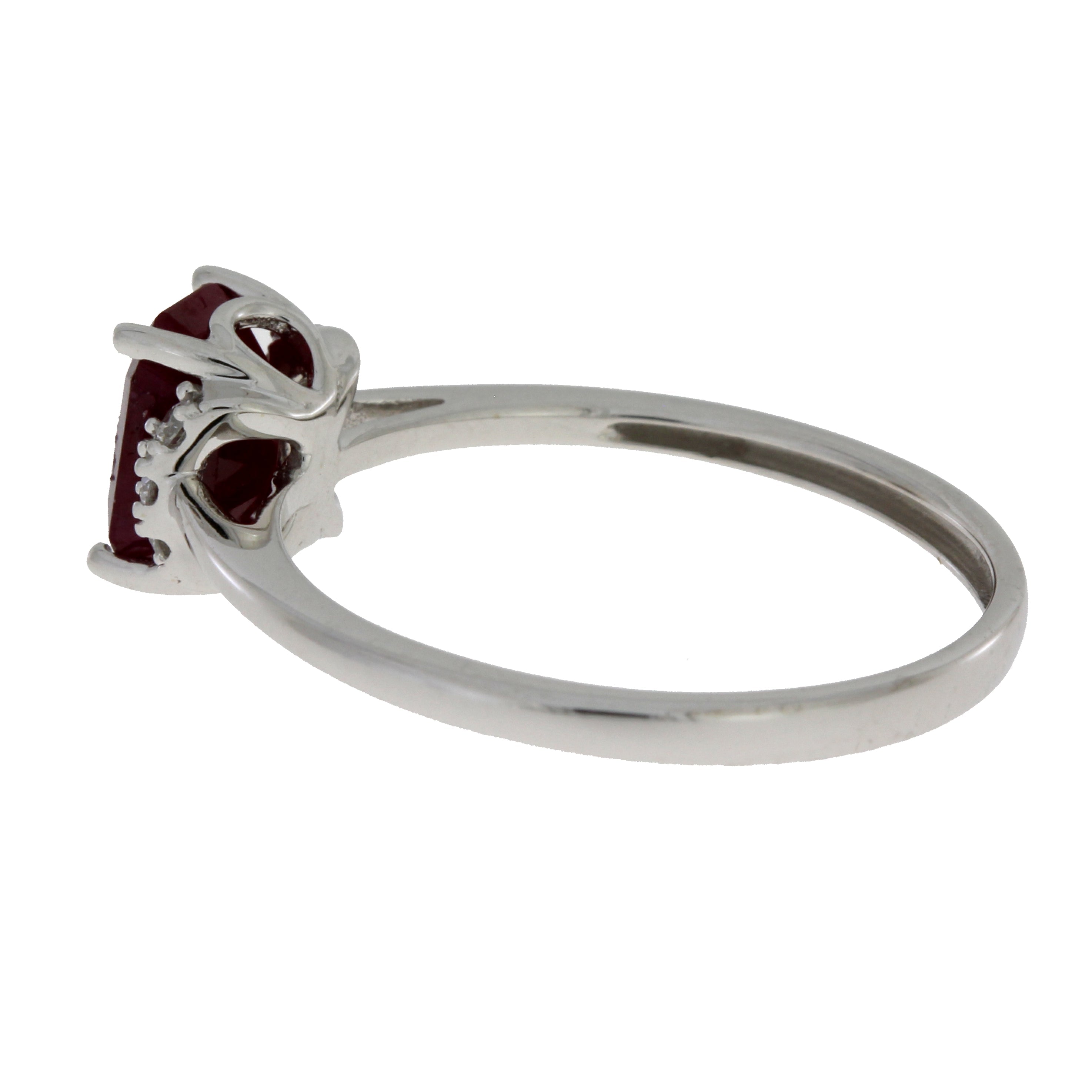 Genuine 1.38ct Ruby Diamond Ring 14KT White Gold by Bids.com