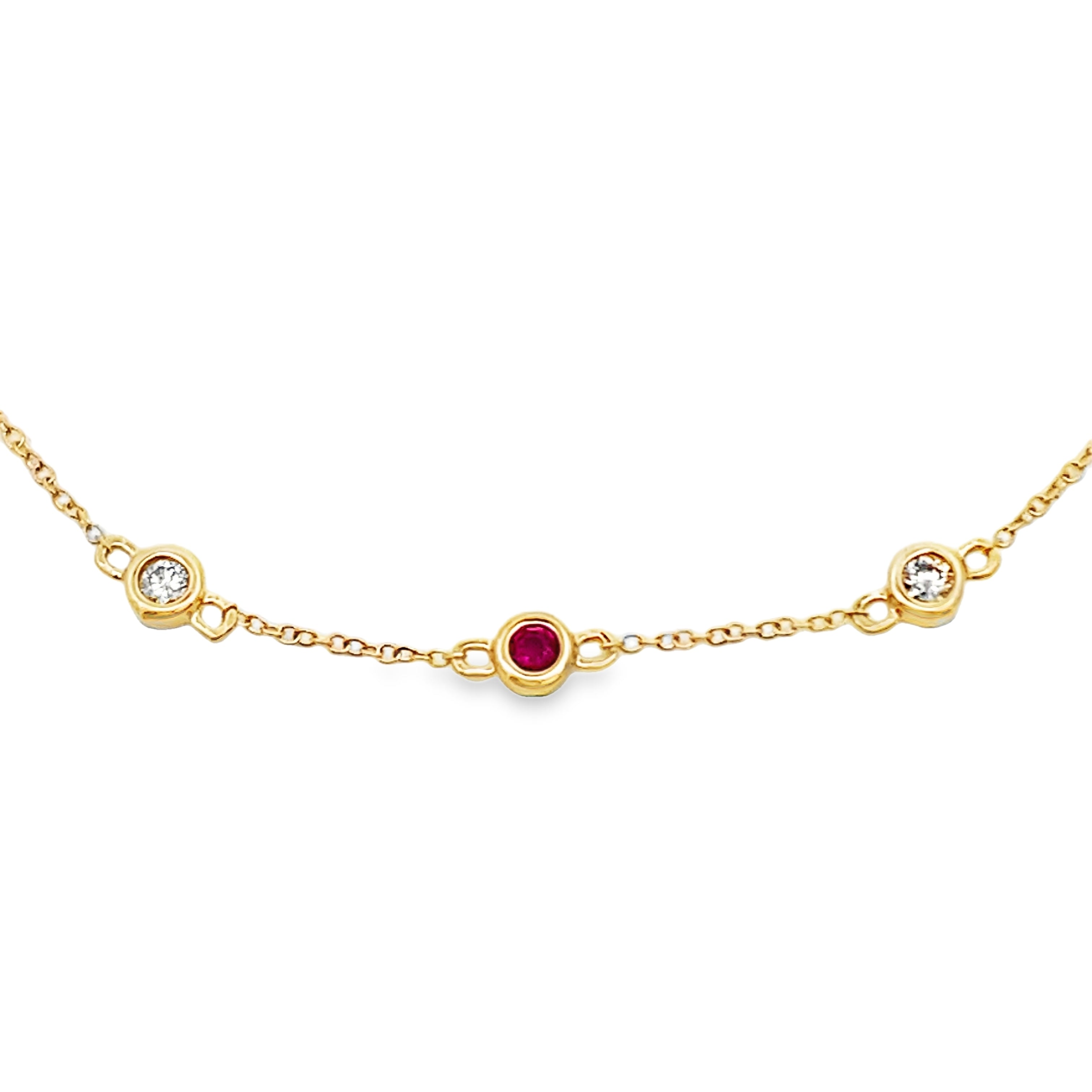 Natural .25ct Ruby Diamond Bracelet 14KT Yellow Gold by Bids.com