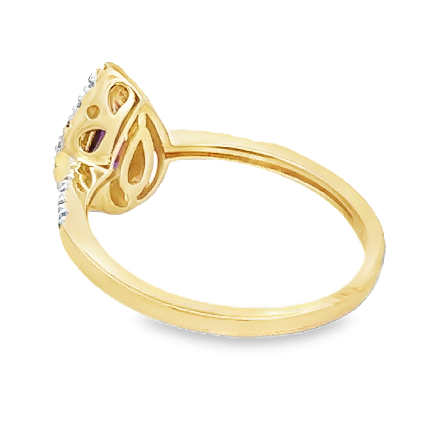 Natural .98ct Amethyst Diamond Ring 14KT Yellow Gold by Bids.com