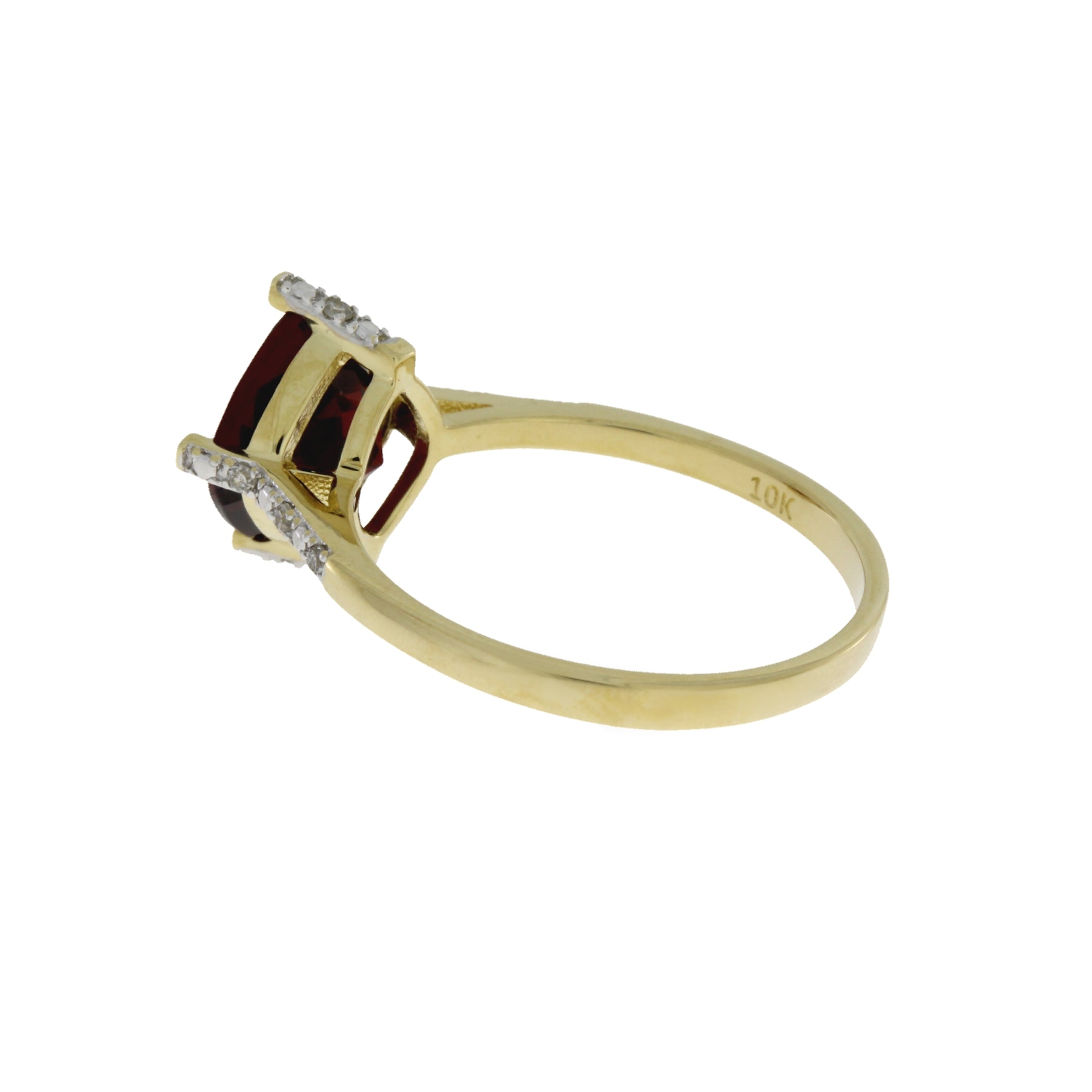 Genuine 1.25ct Garnet Diamond Ring 10KT Yellow Gold by Bids.com