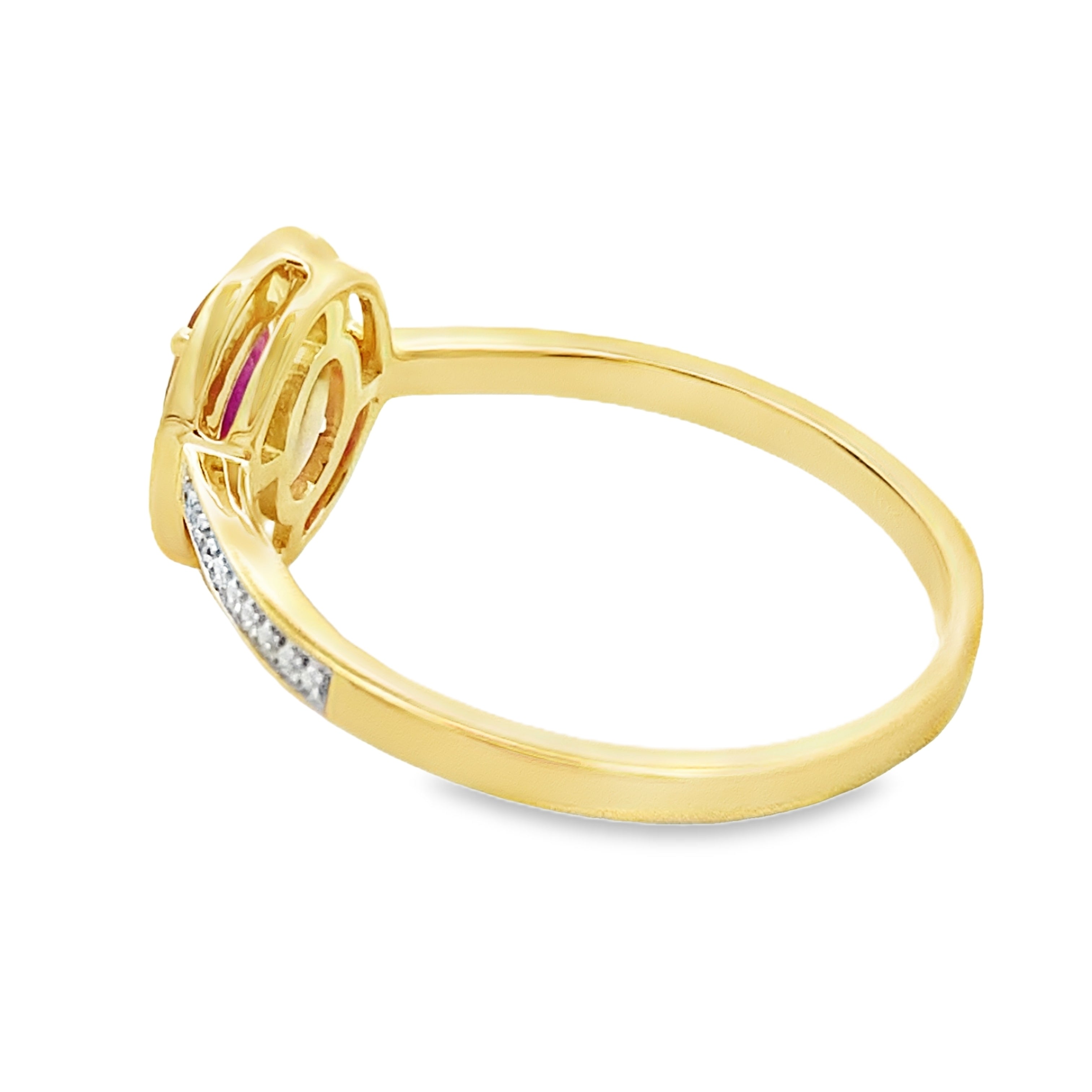 Natural .67ct Ruby Diamond Ring 10KT Yellow Gold by Bids.com