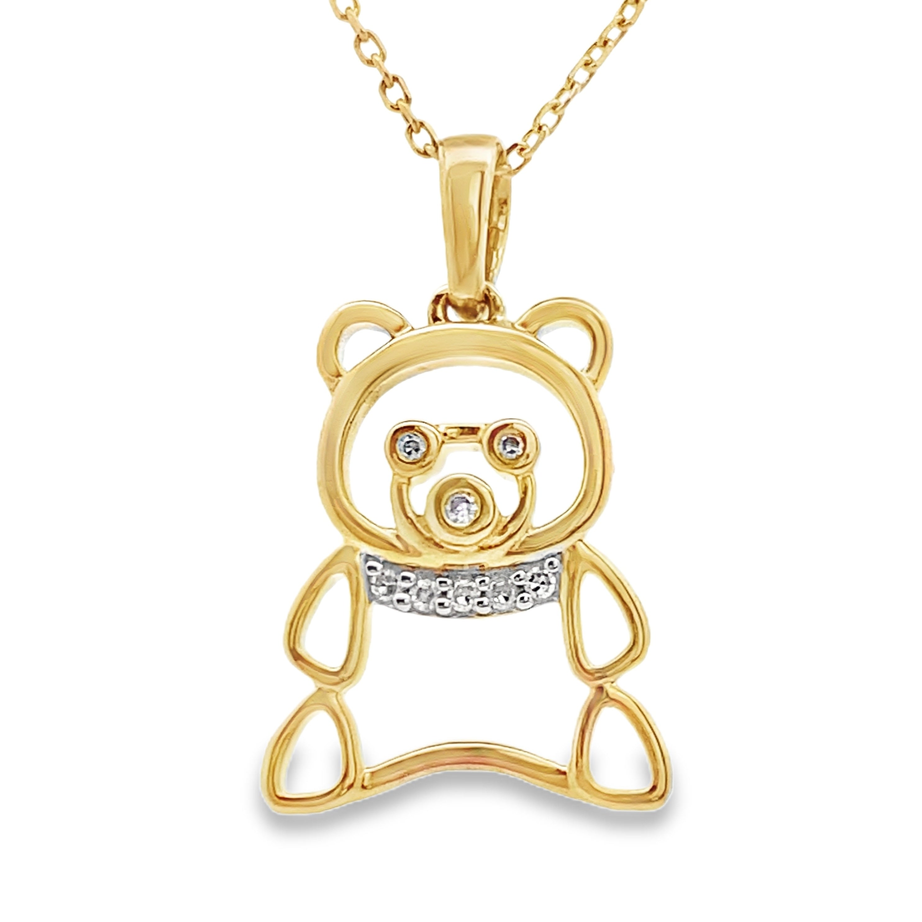 Genuine .03ct Diamond Animal Pendant 10KT Yellow Gold by Bids.com